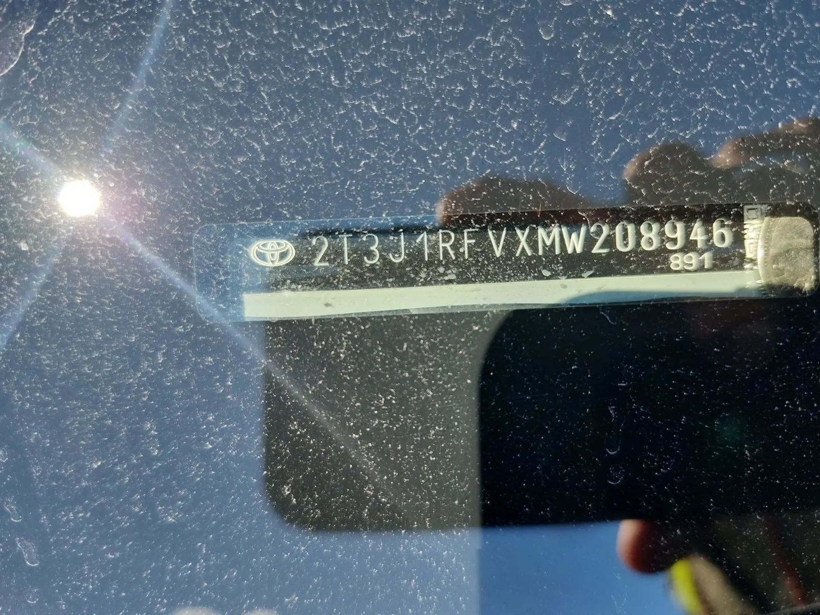 Dash VIN Plate Photo