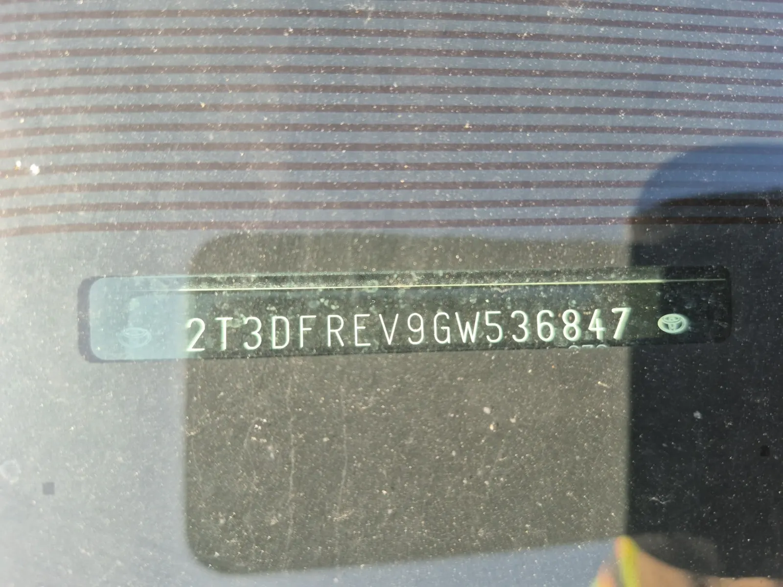 Dash VIN Plate Photo