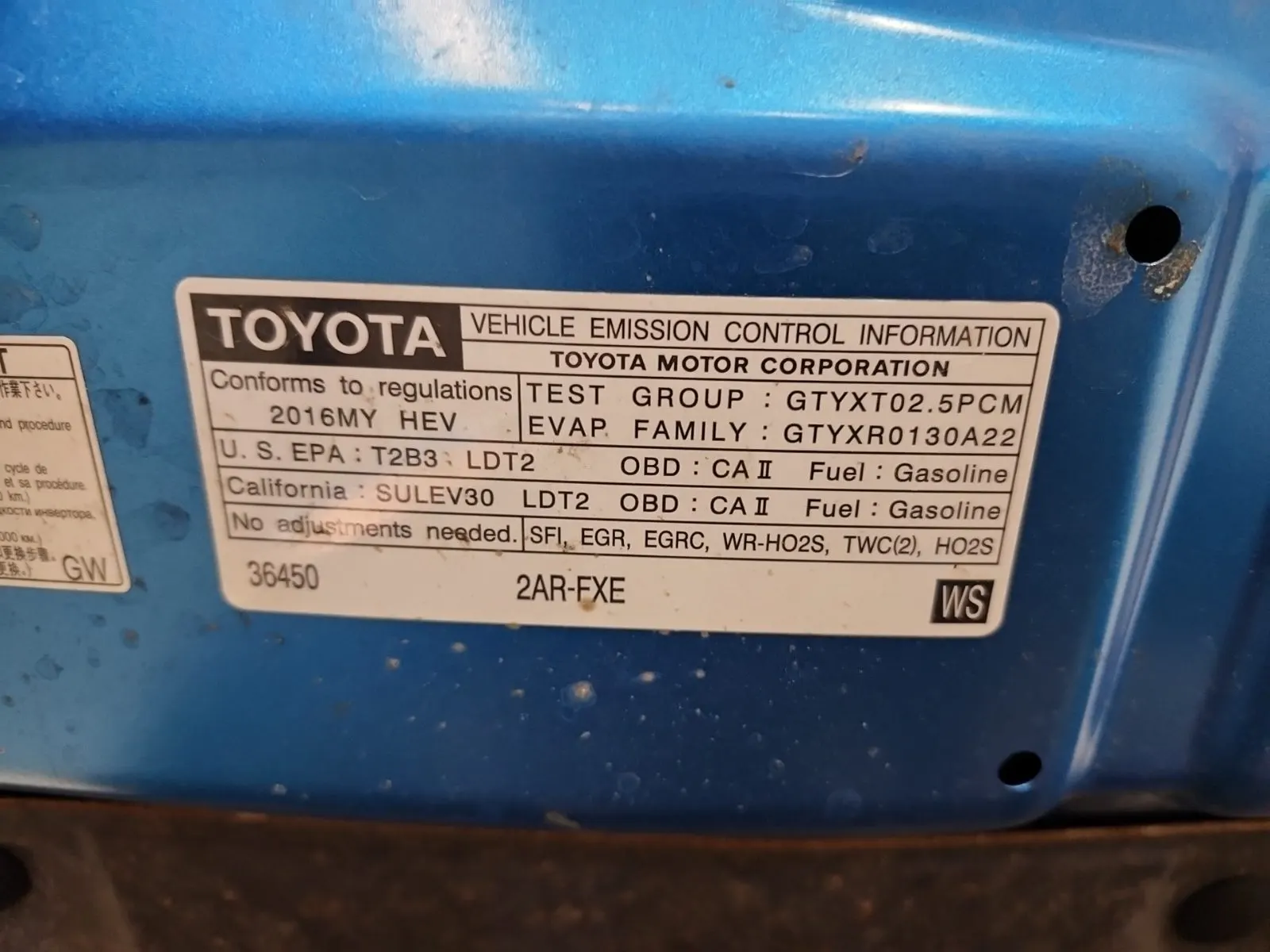 Emission Sticker Photo