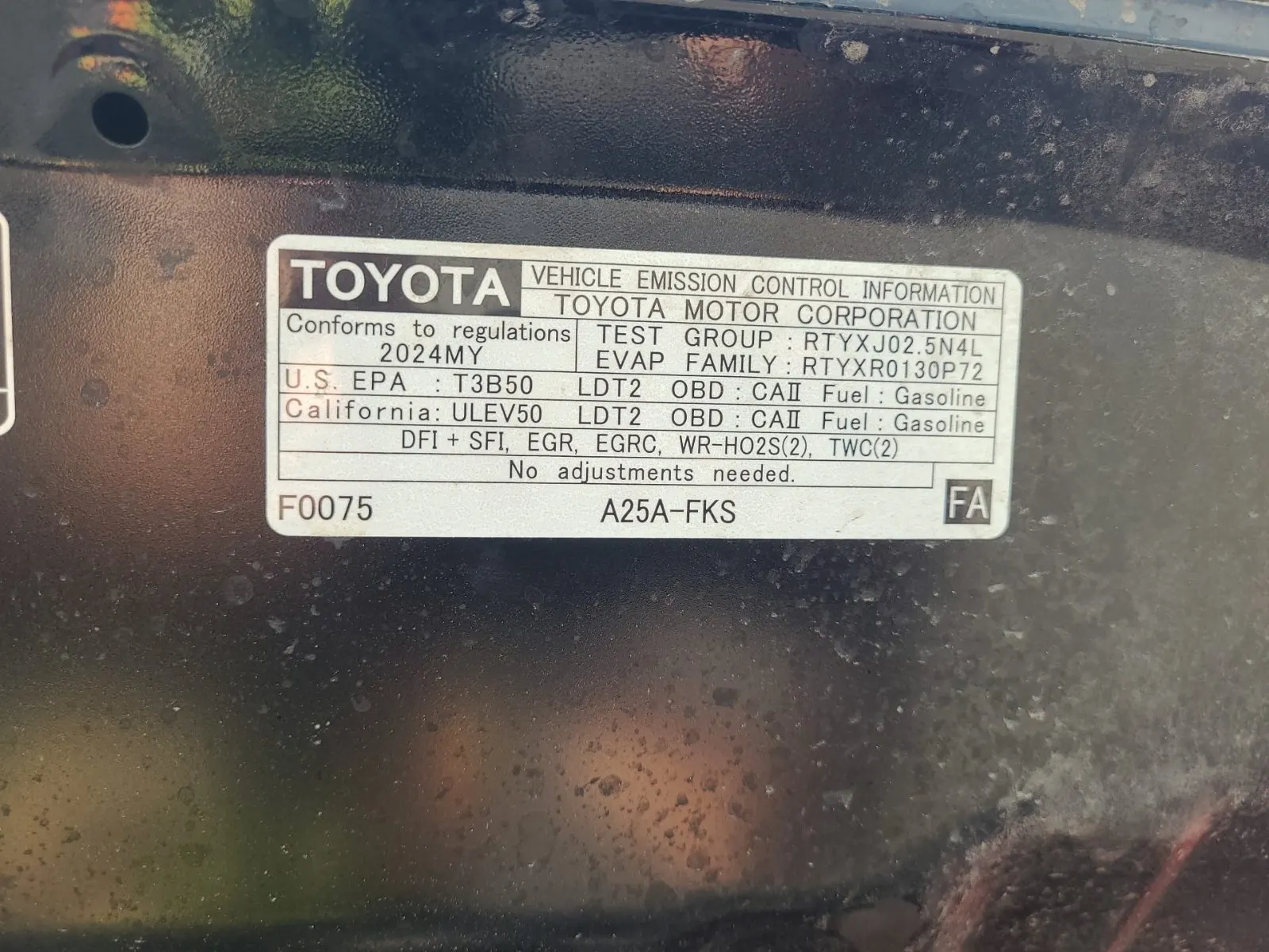 Emission Sticker Photo