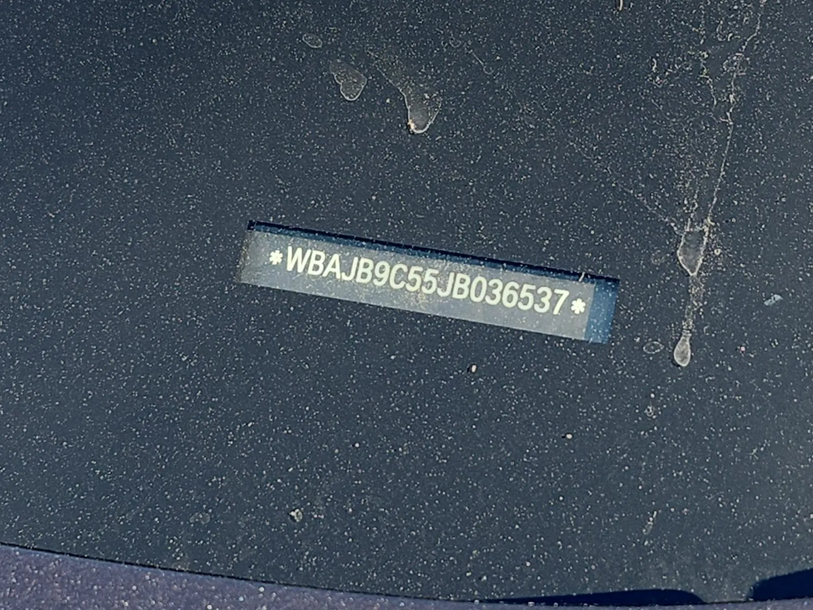 Dash VIN Plate Photo