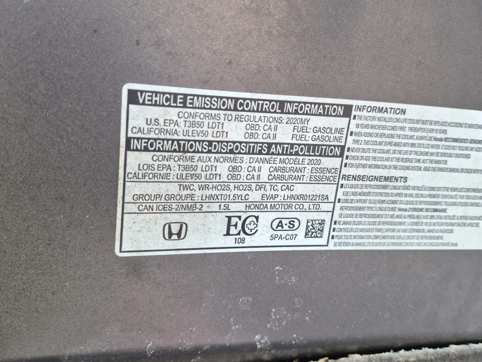 Emission Sticker Photo