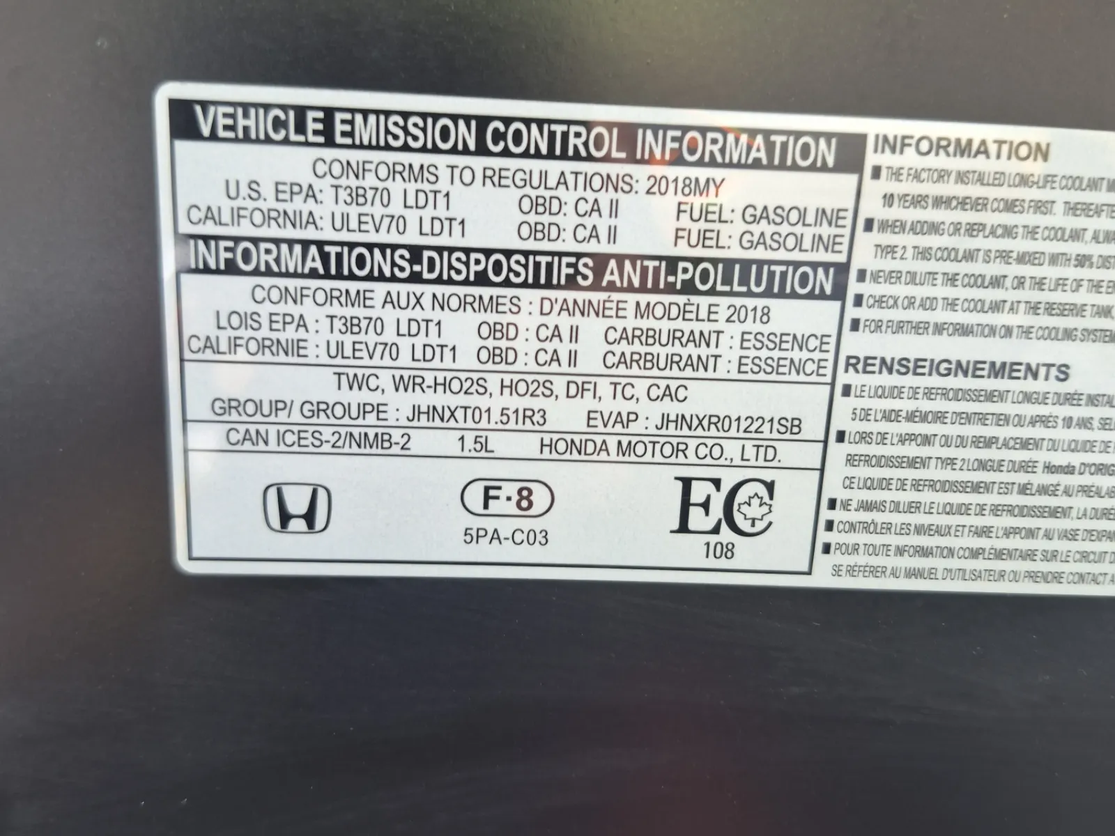 Emission Sticker Photo