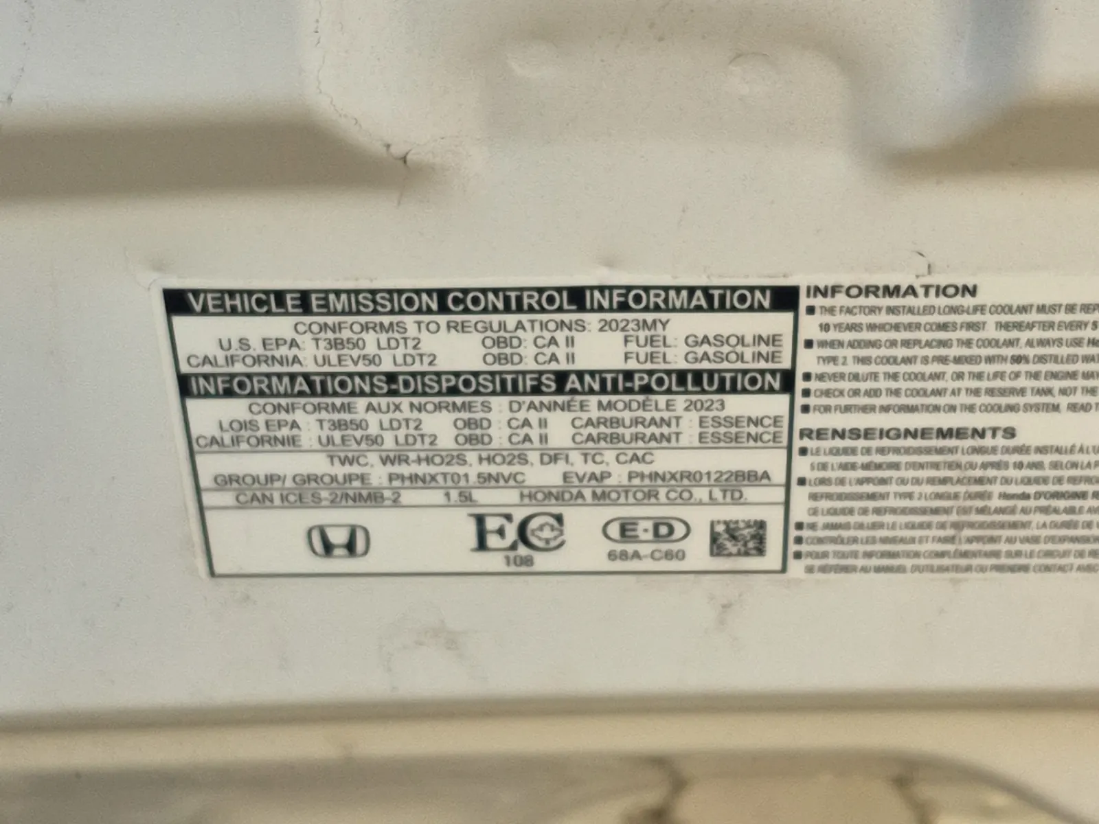 Emission Sticker Photo