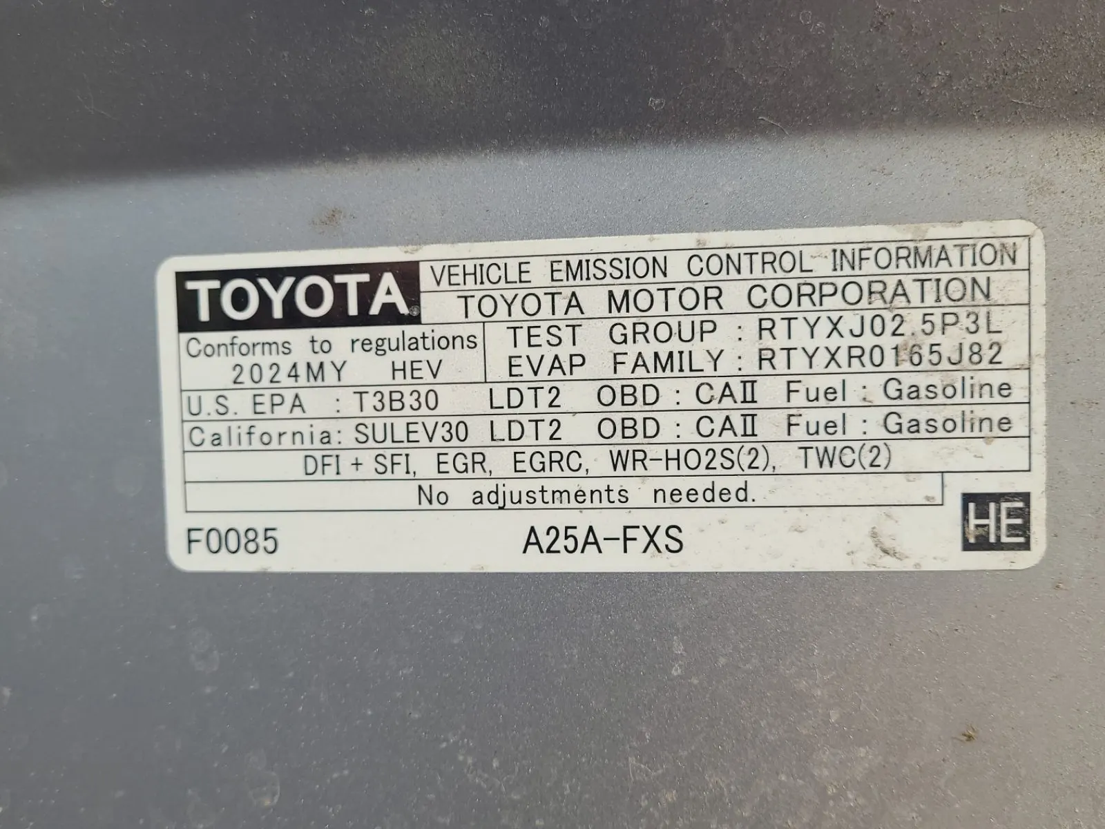 Emission Sticker Photo