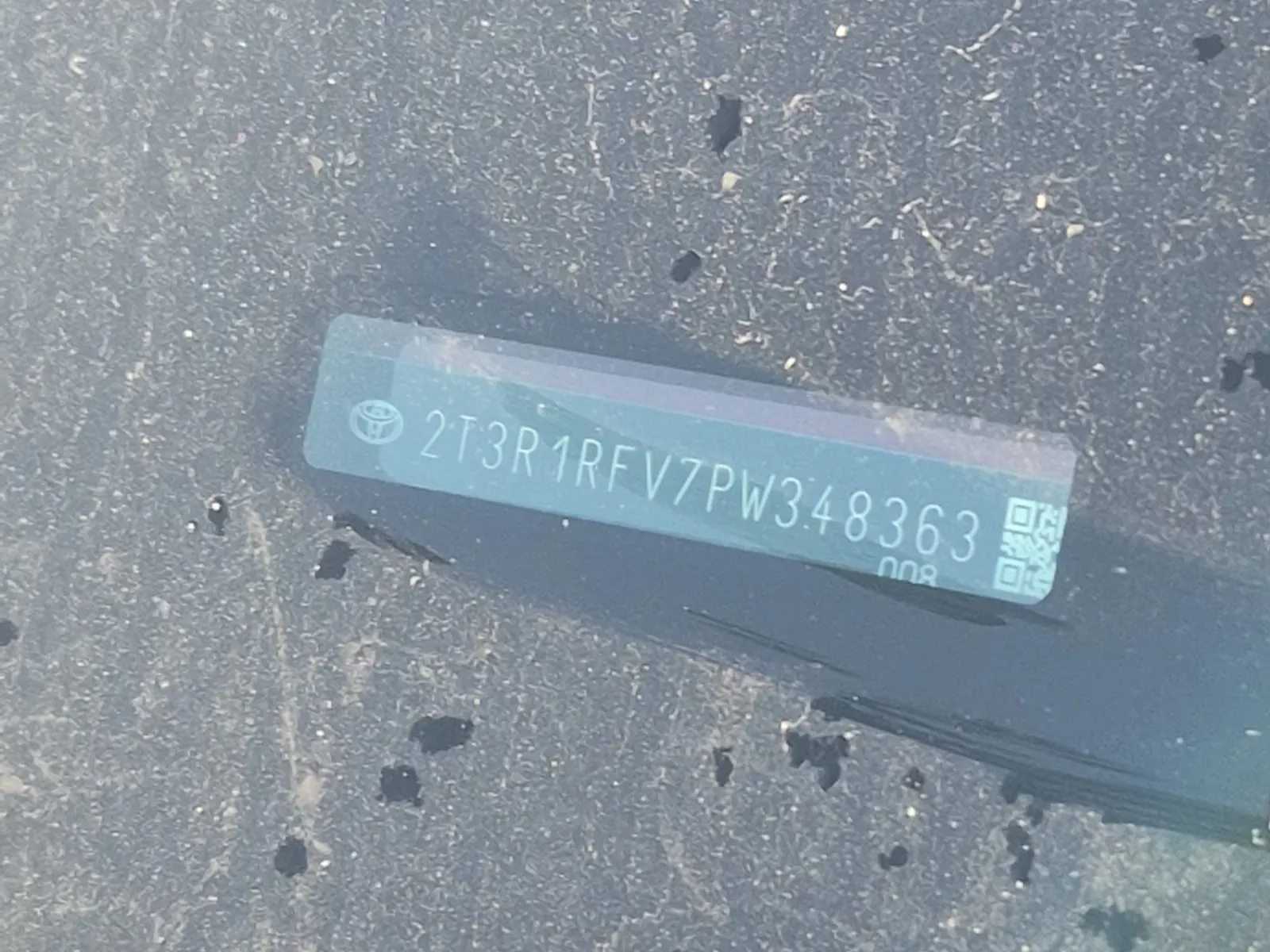 Dash VIN Plate Photo