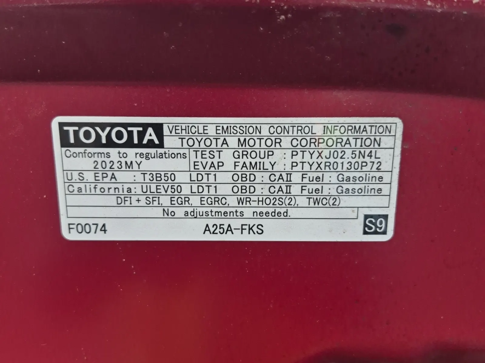 Emission Sticker Photo