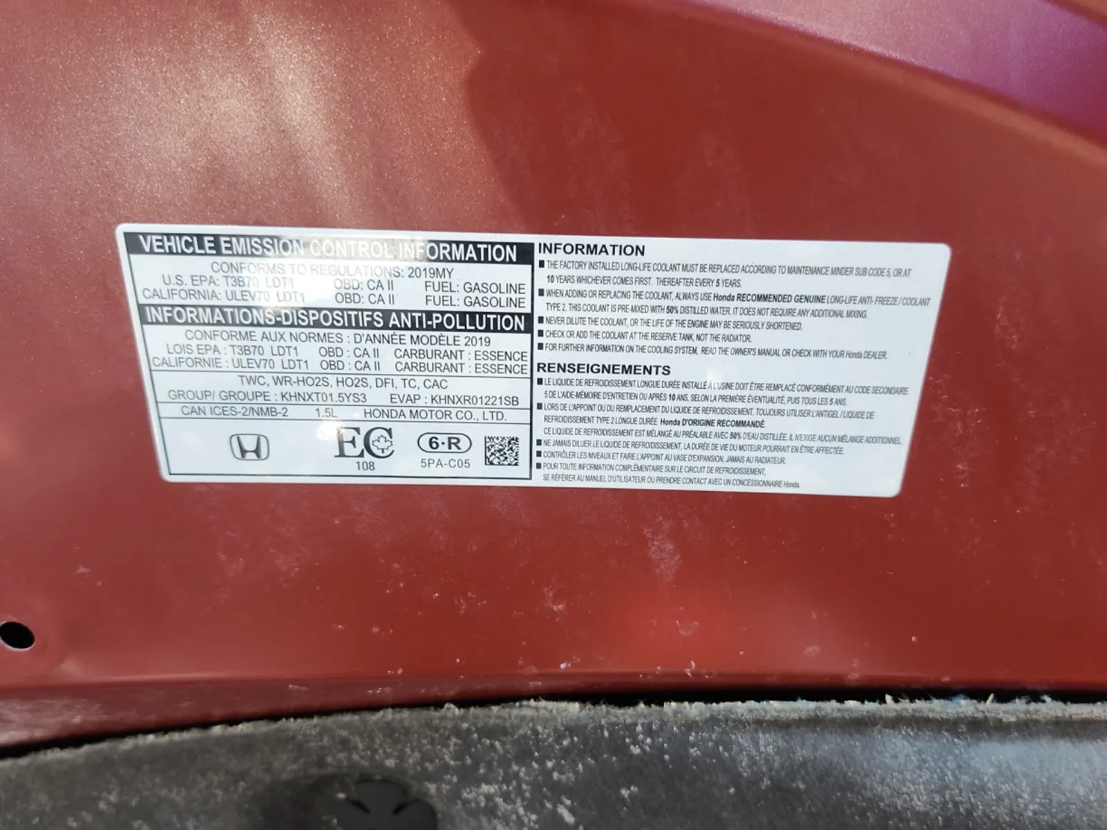 Emission Sticker Photo