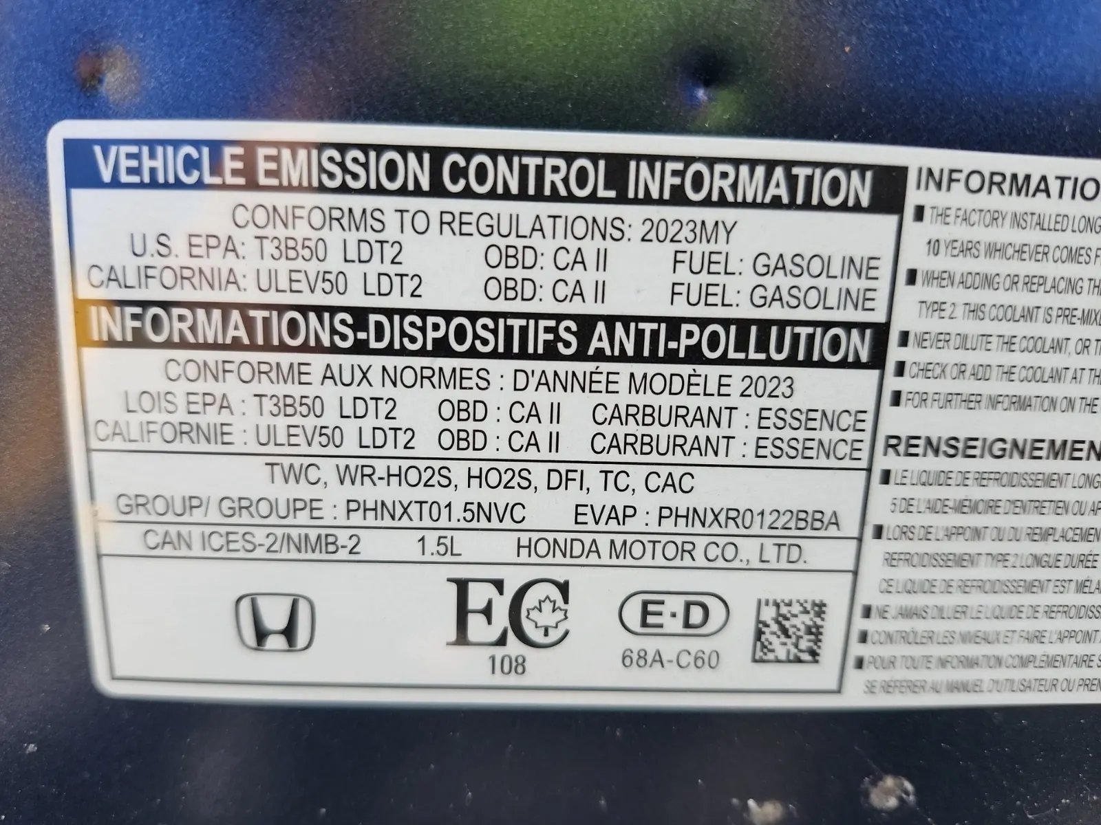 Emission Sticker Photo