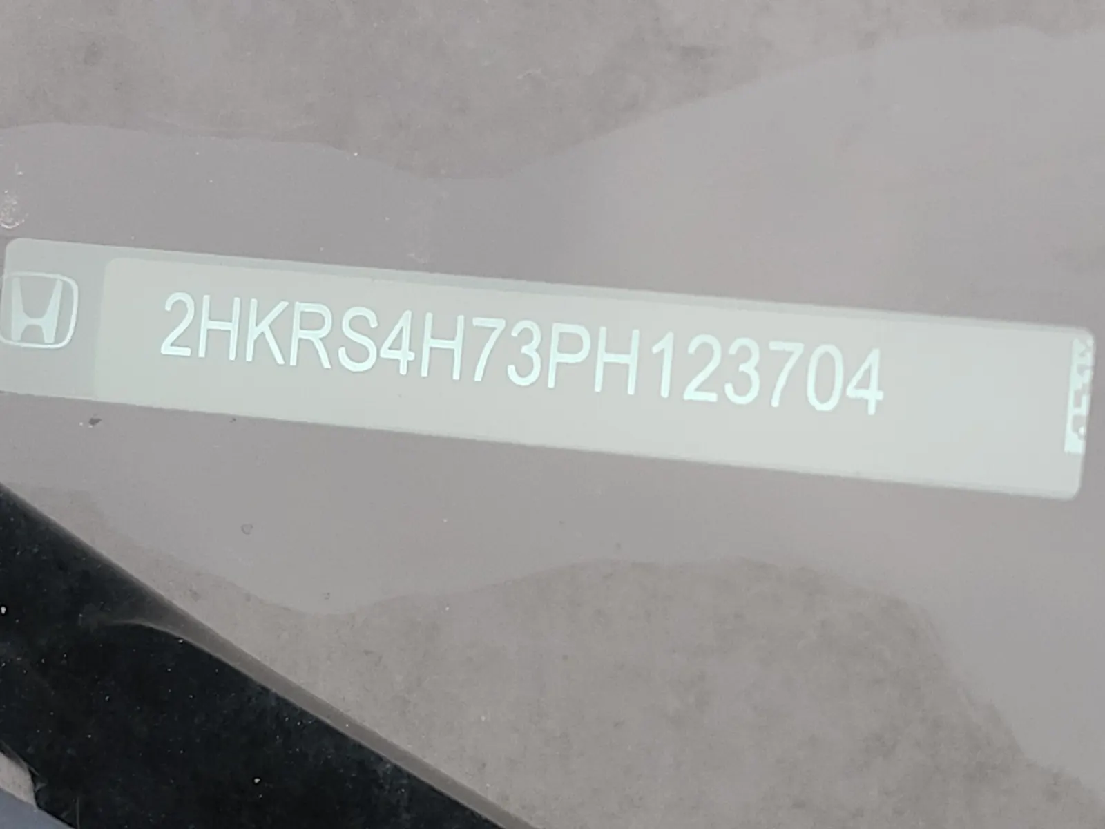 Dash VIN Plate Photo