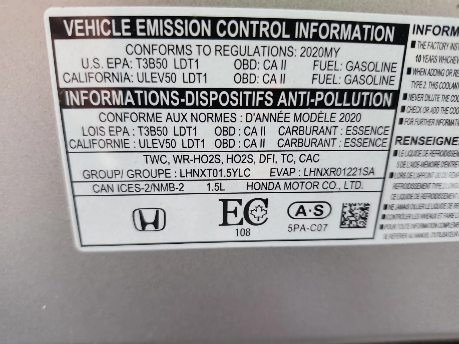 Emission Sticker Photo