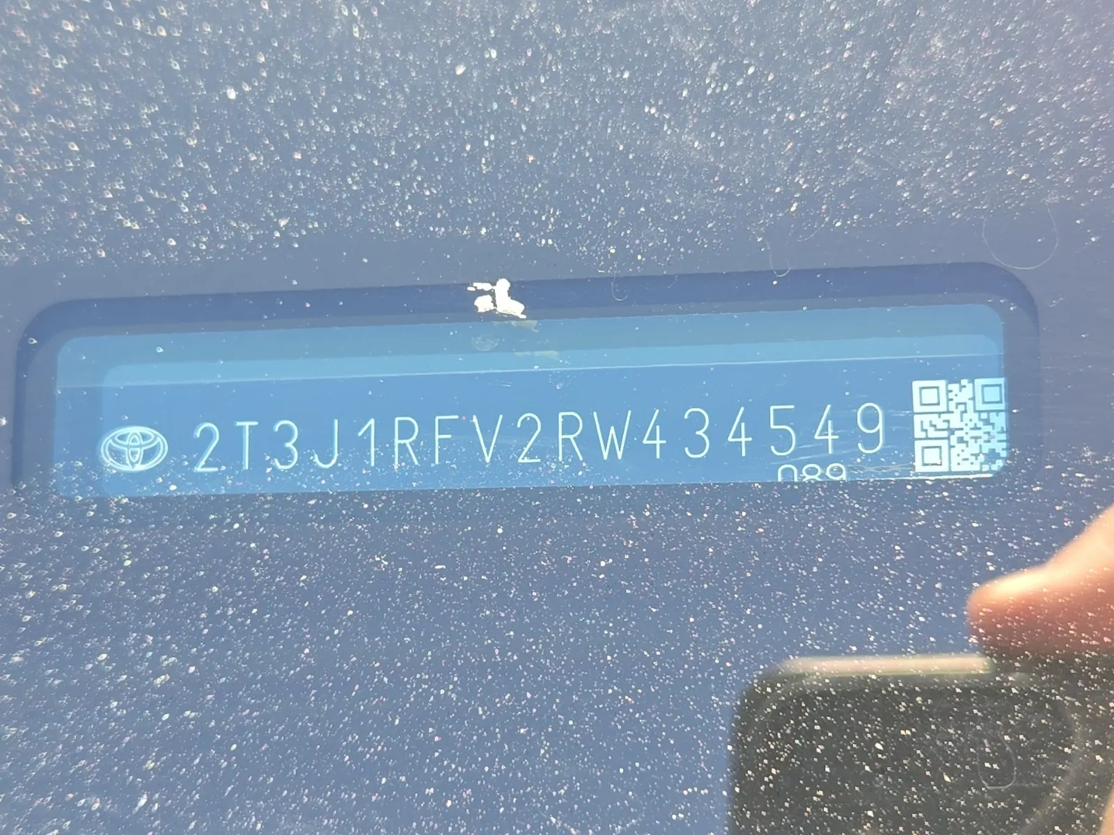 Dash VIN Plate Photo