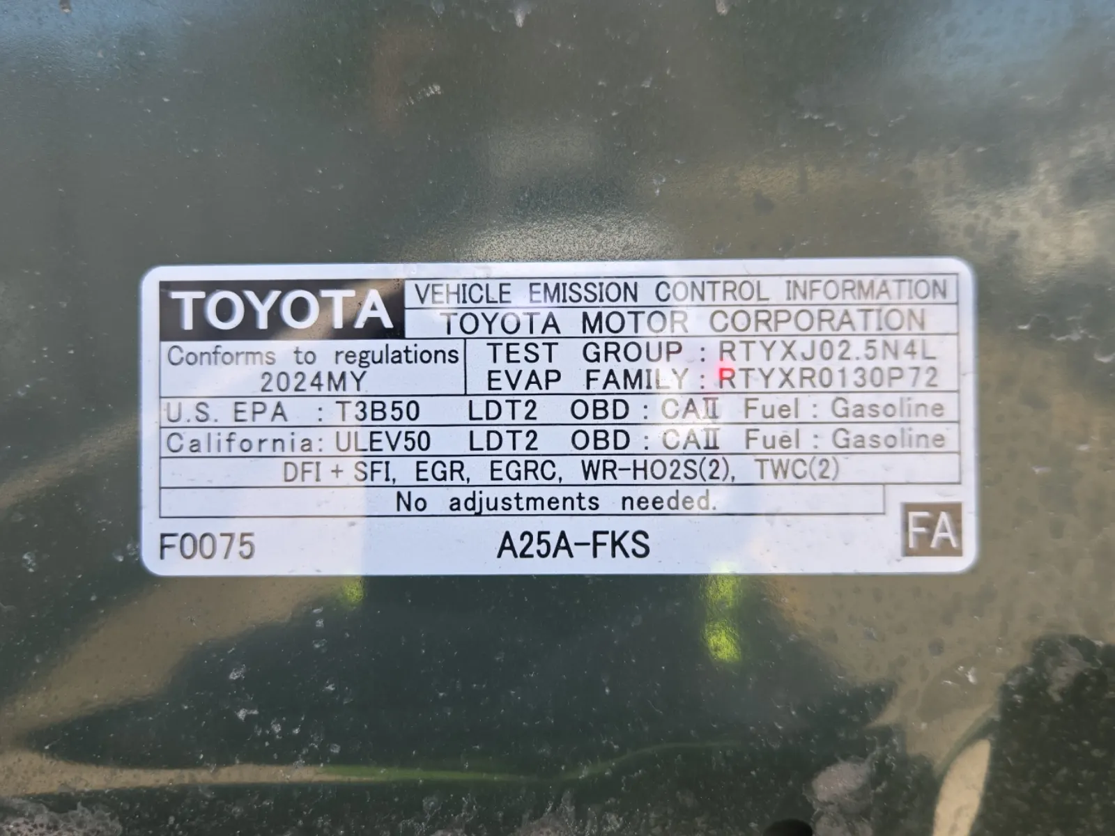 Emission Sticker Photo