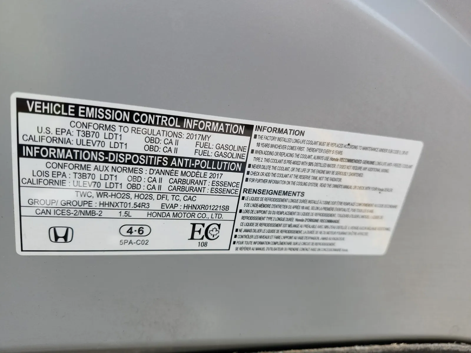Emission Sticker Photo