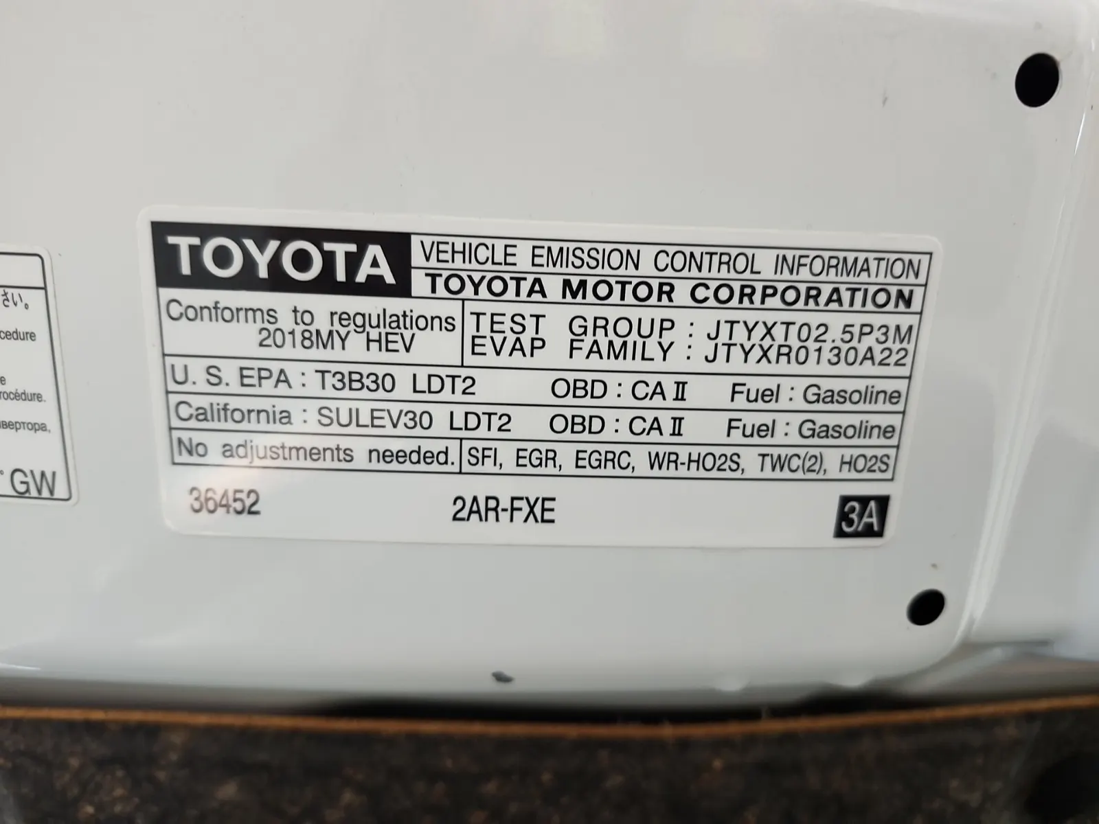 Emission Sticker Photo