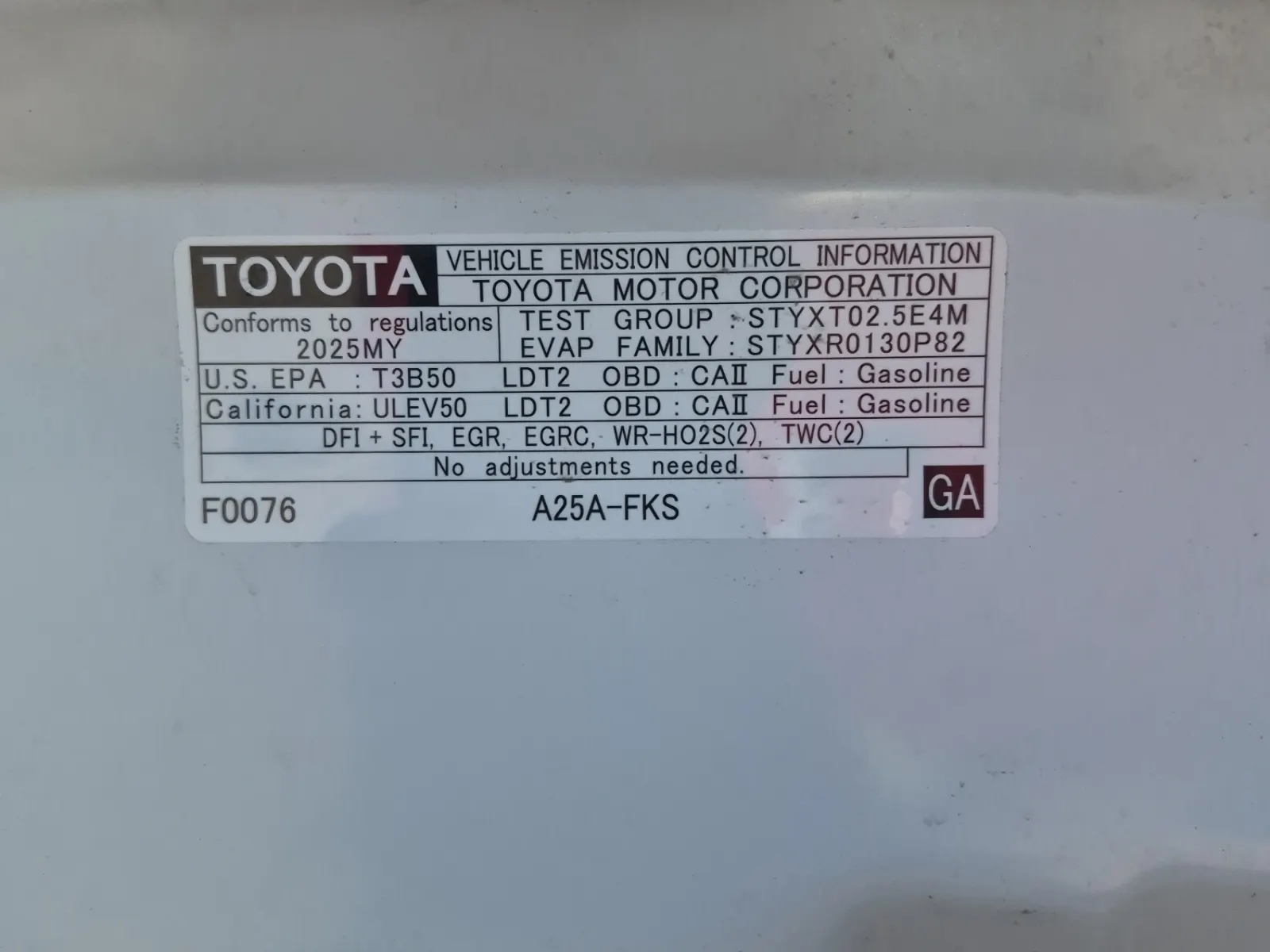 Emission Sticker Photo