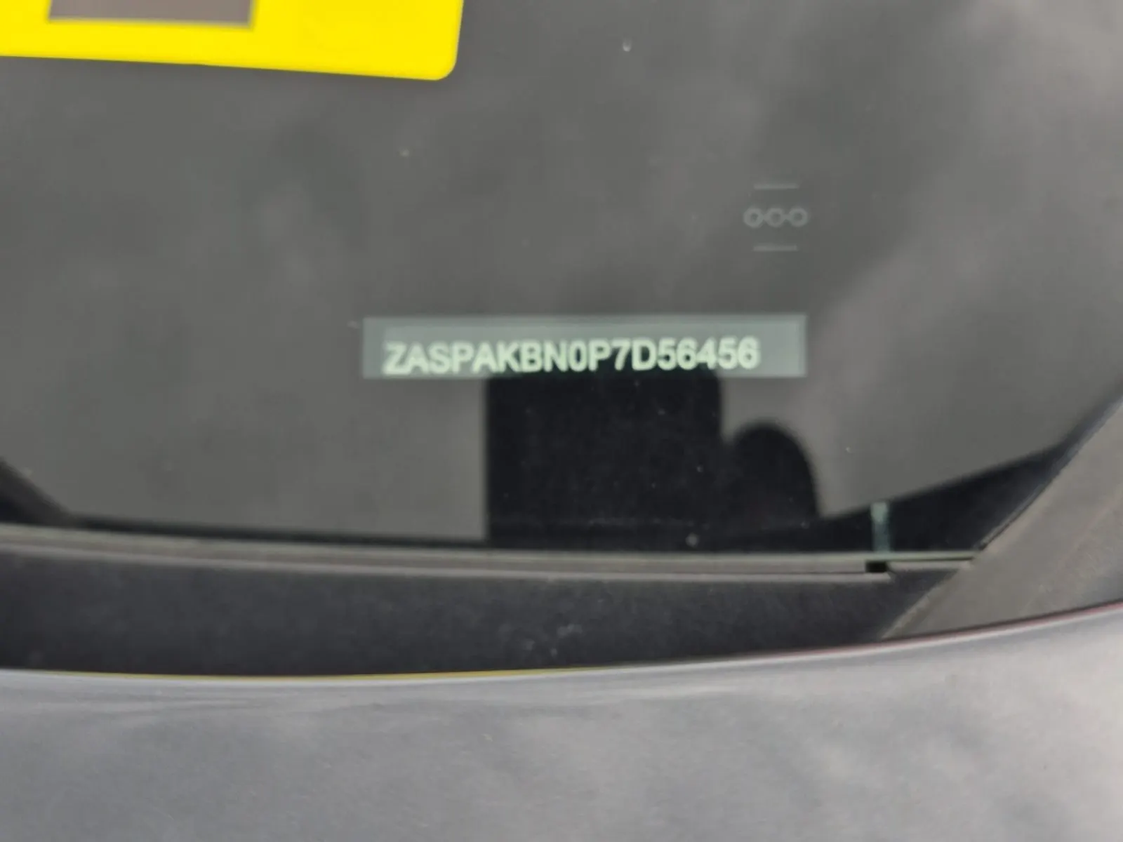 Dash VIN Plate Photo