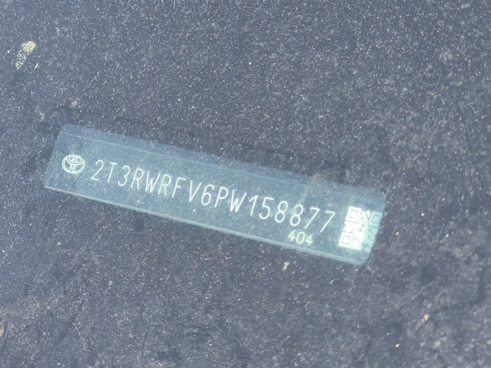 Dash VIN Plate Photo