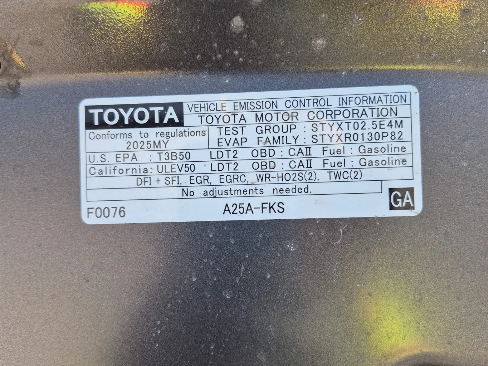 Emission Sticker Photo