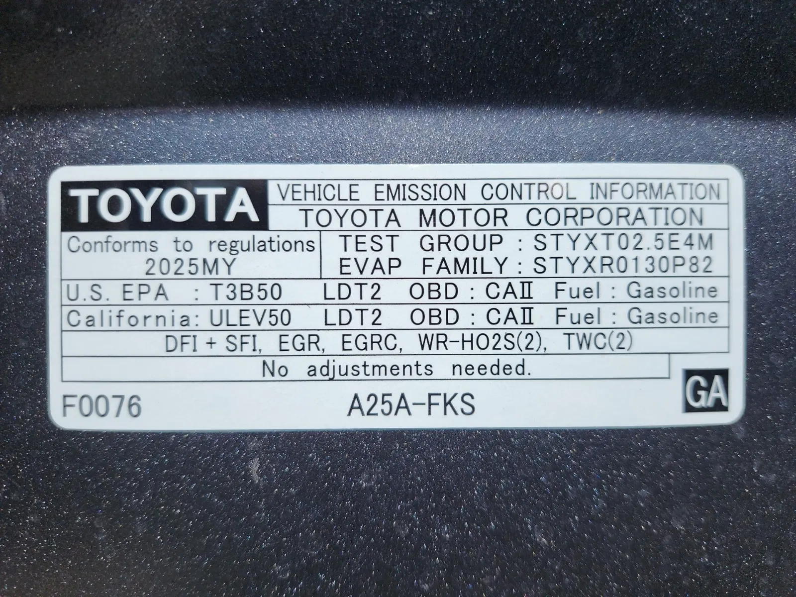 Emission Sticker Photo
