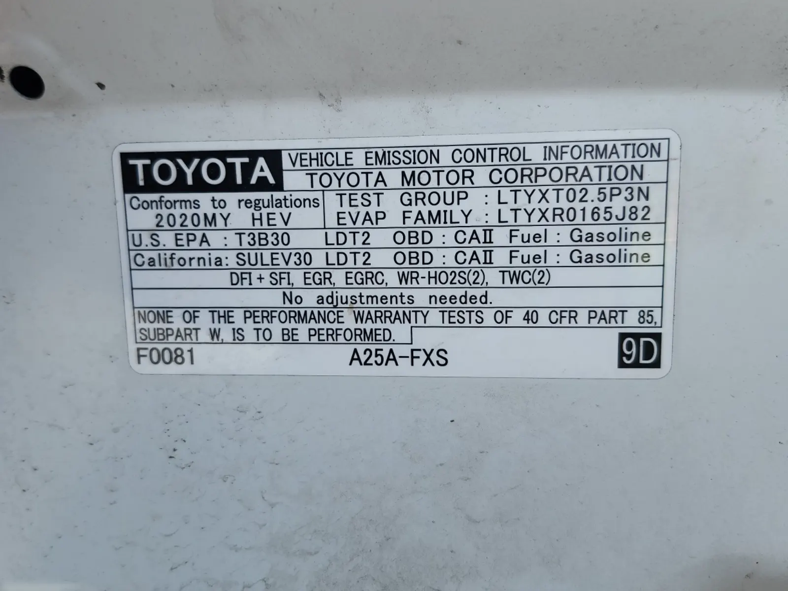 Emission Sticker Photo