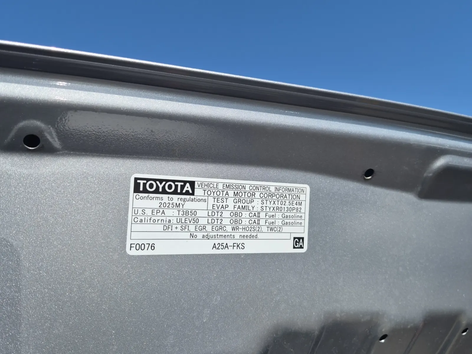 Emission Sticker Photo
