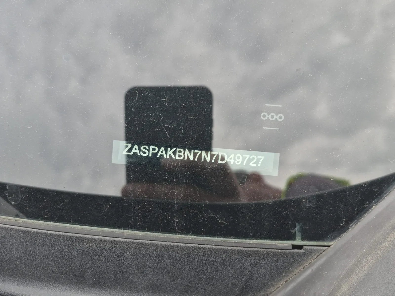 Dash VIN Plate Photo