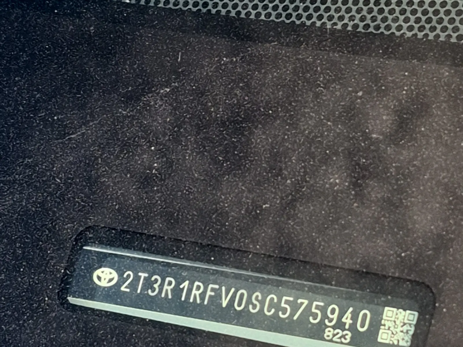 Dash VIN Plate Photo