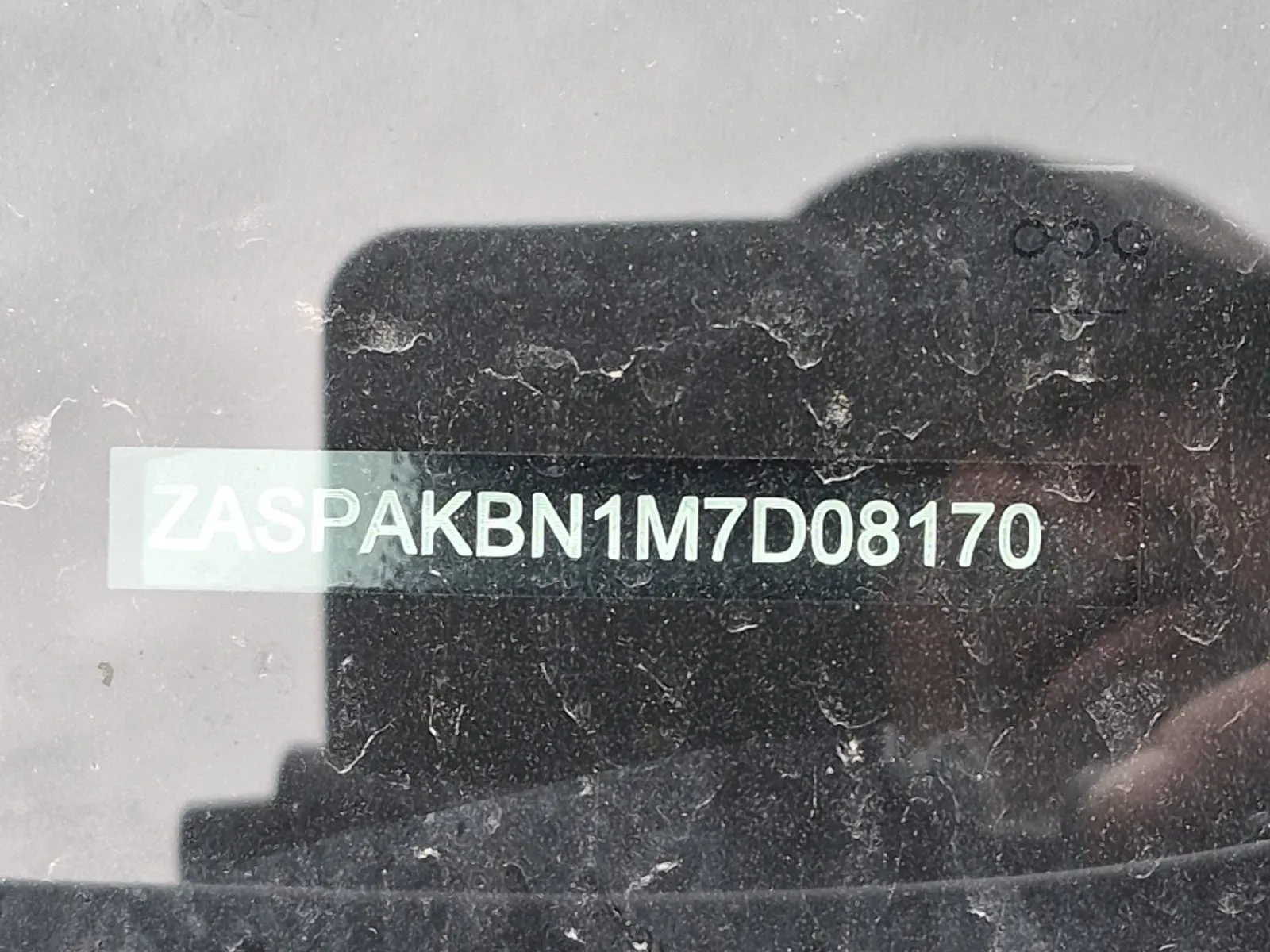 Dash VIN Plate Photo