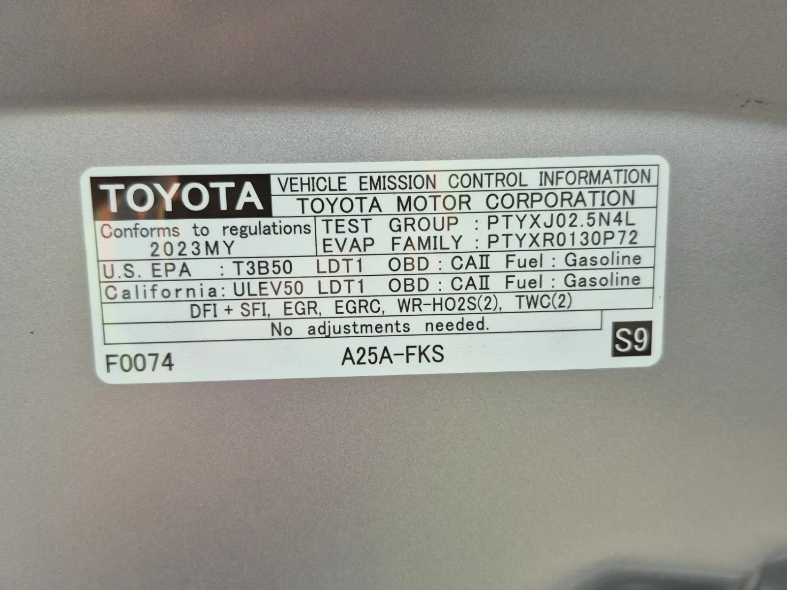 Emission Sticker Photo