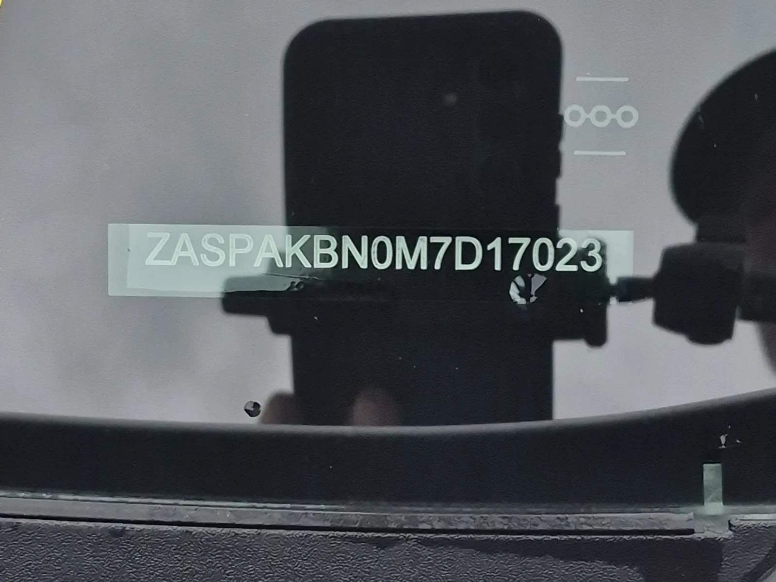Dash VIN Plate Photo