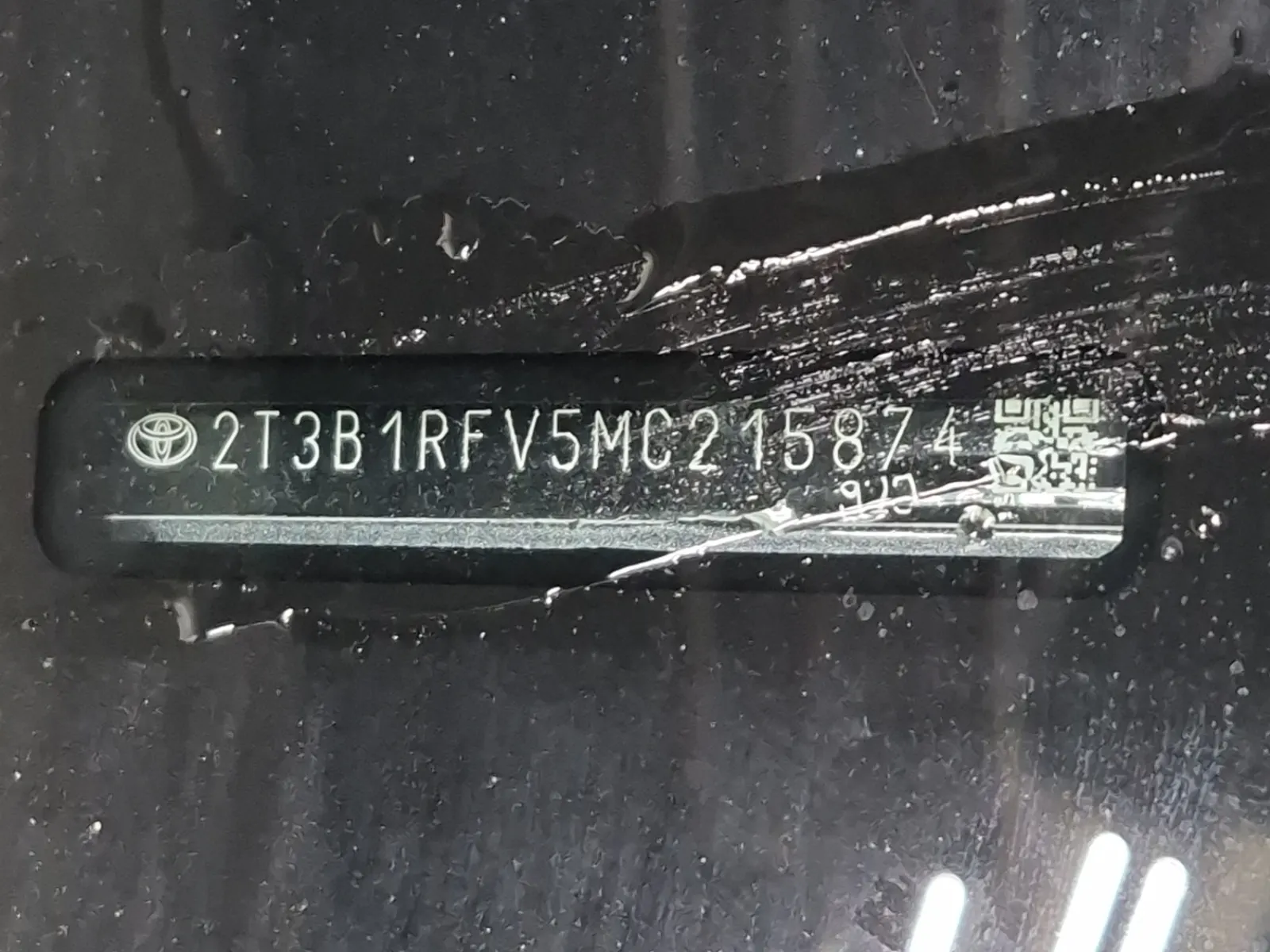 Dash VIN Plate Photo