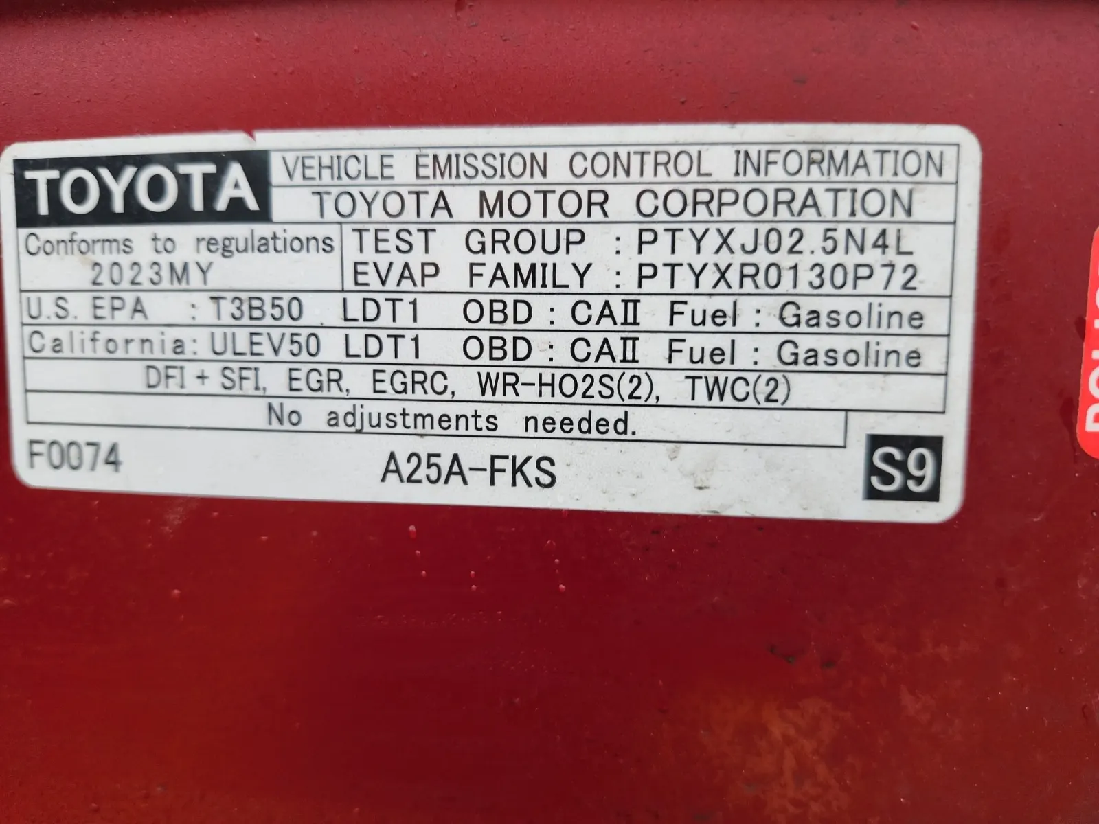 Emission Sticker Photo