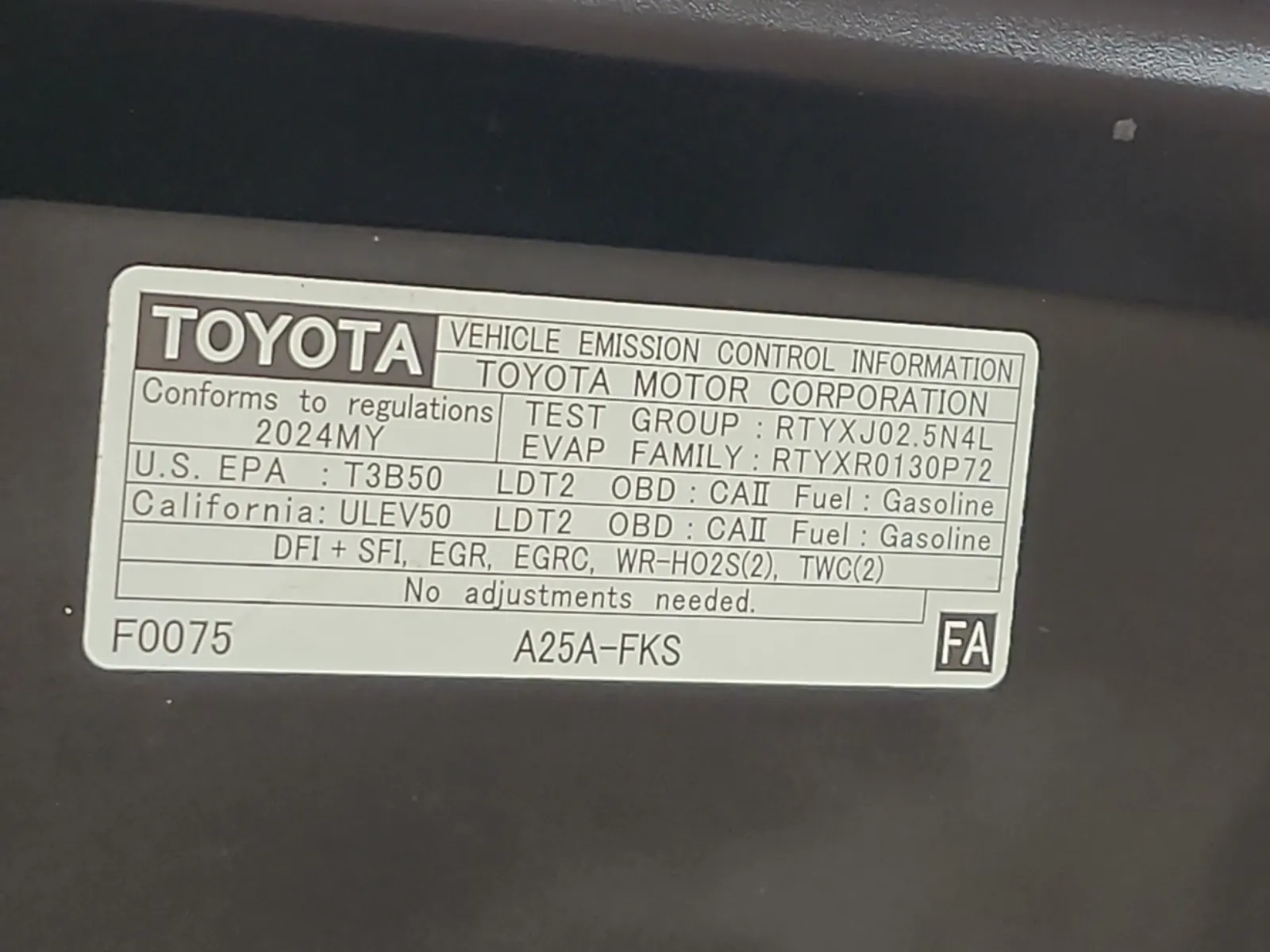 Emission Sticker Photo