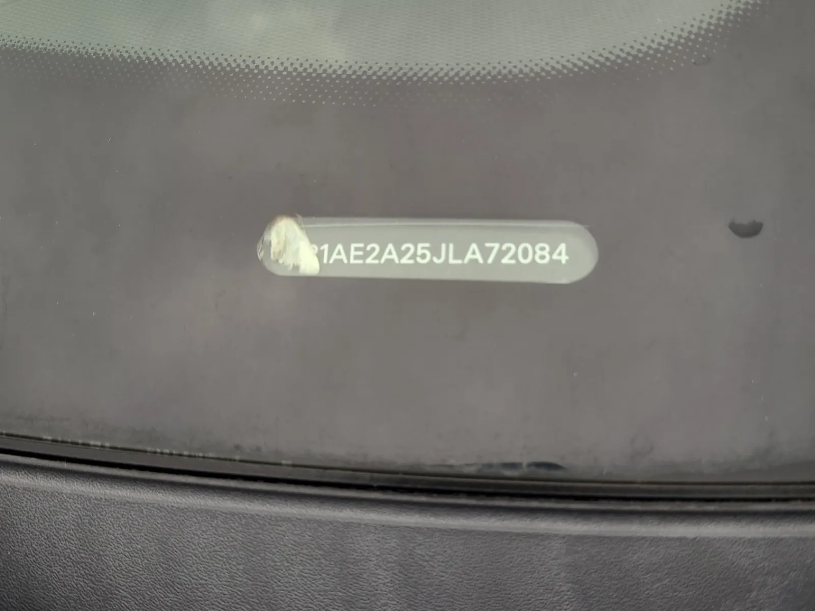 Dash VIN Plate Photo