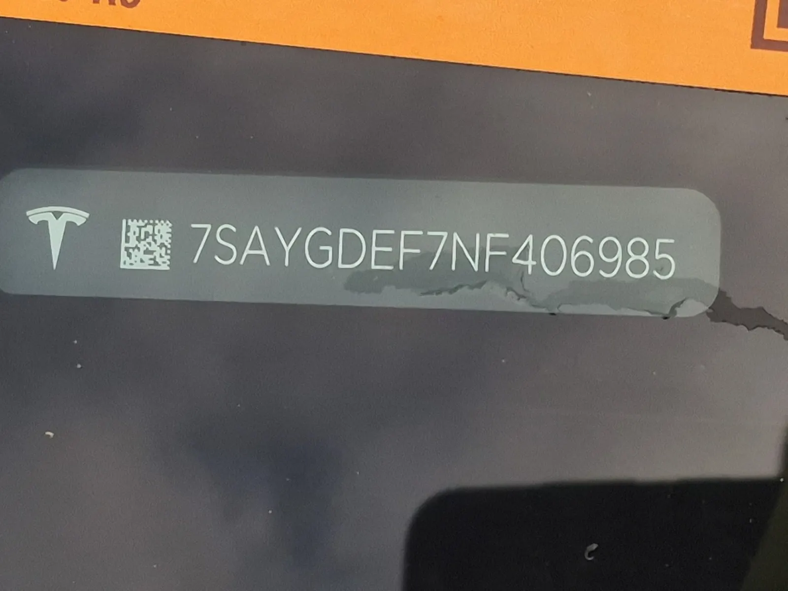 Dash VIN Plate Photo