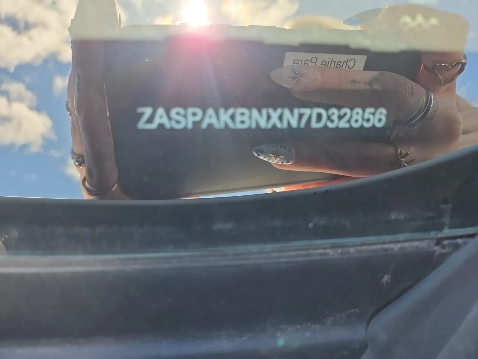 Dash VIN Plate Photo