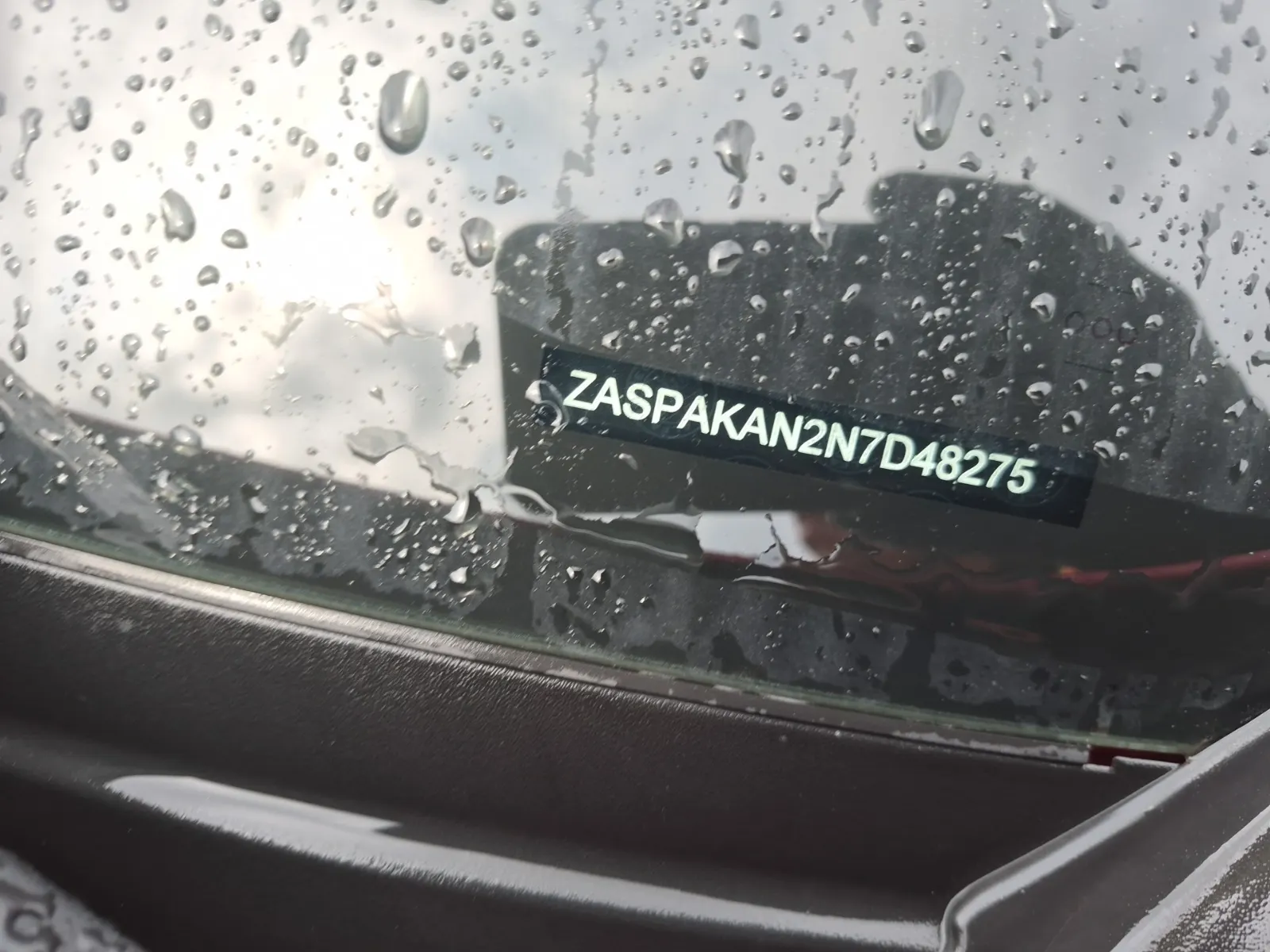 Dash VIN Plate Photo
