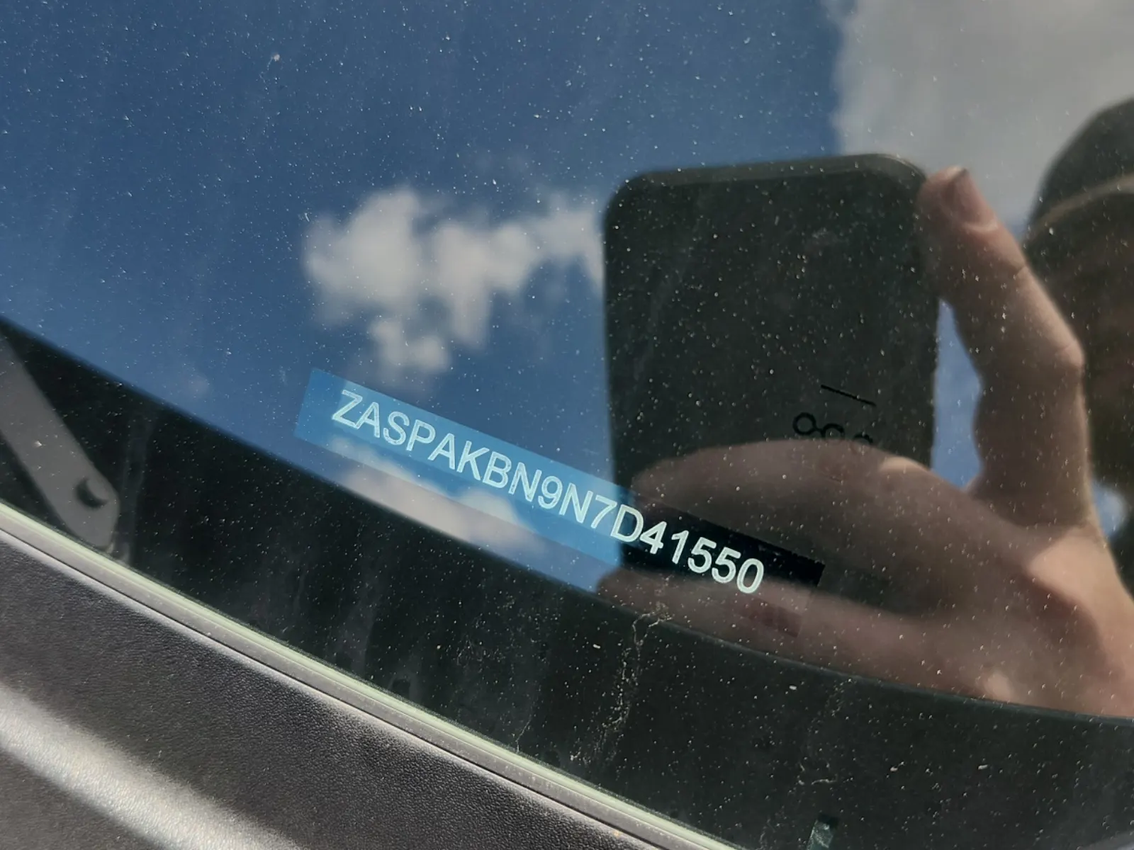 Dash VIN Plate Photo