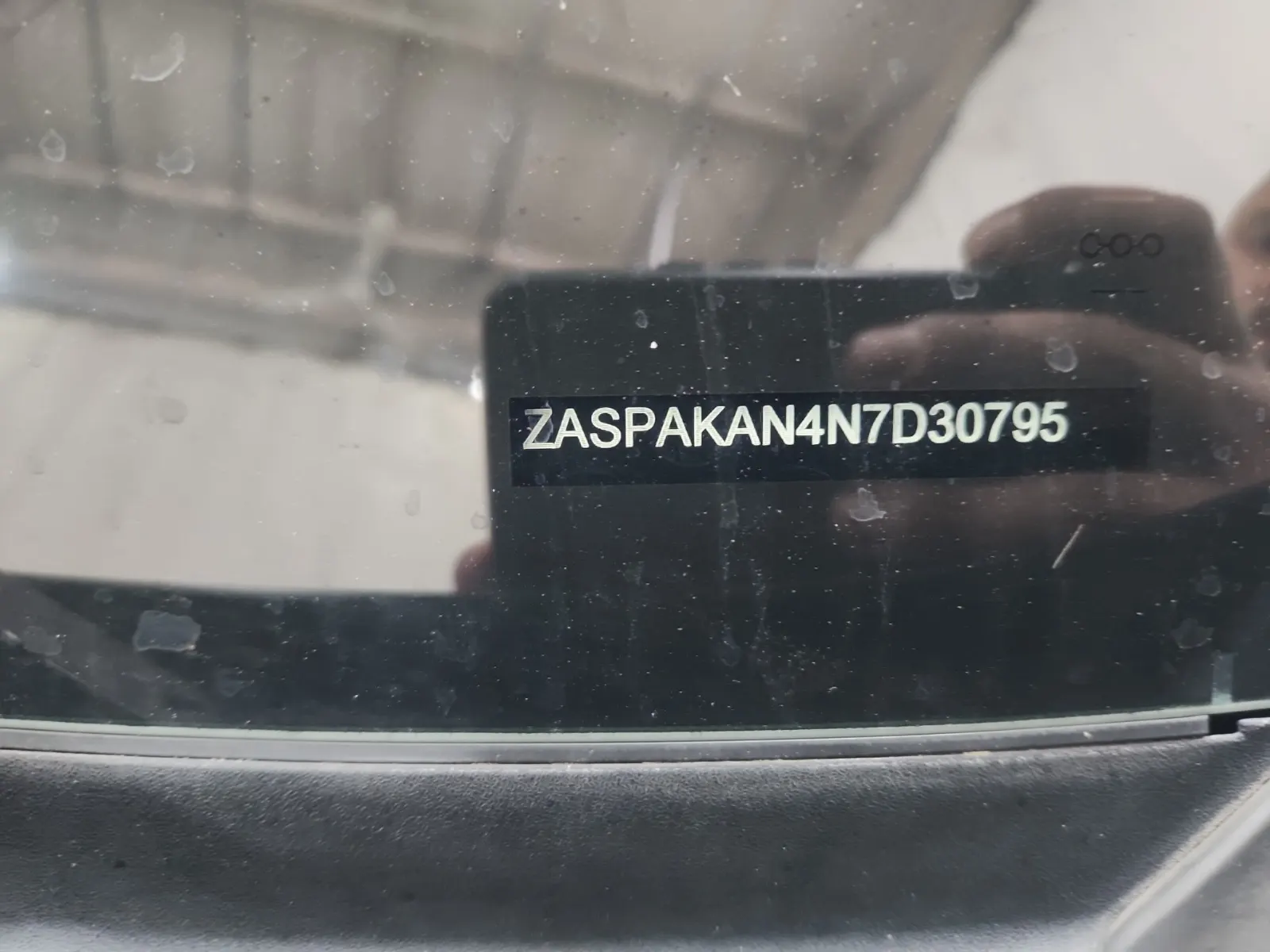 Dash VIN Plate Photo