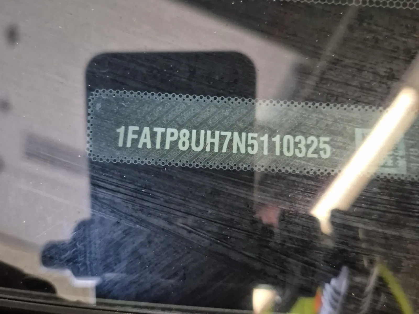 Dash VIN Plate Photo