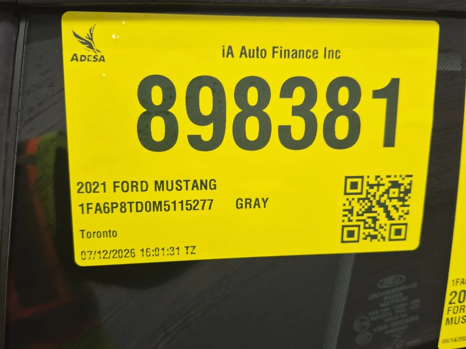 Inventory Label Photo
