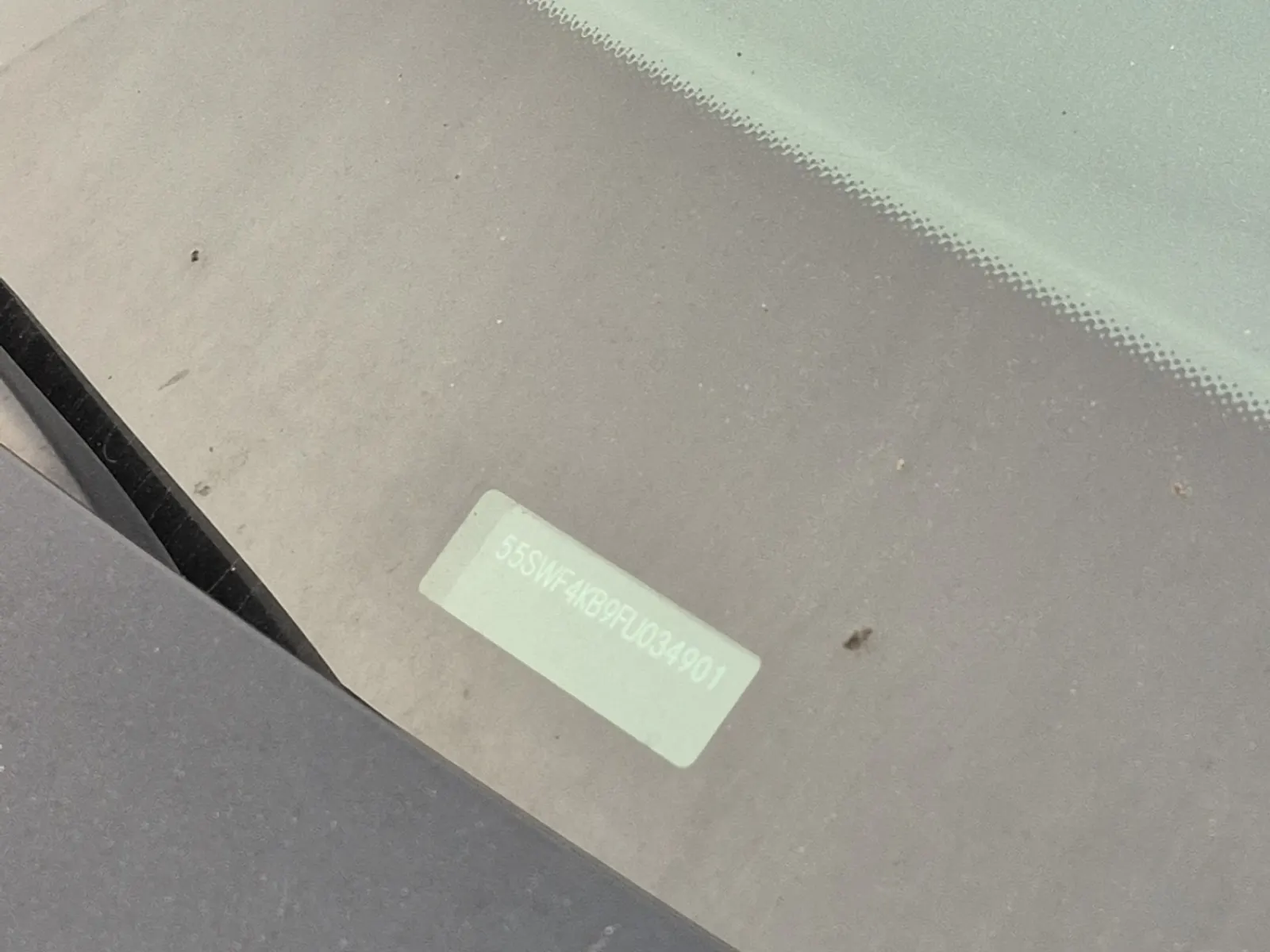 Dash VIN Plate Photo