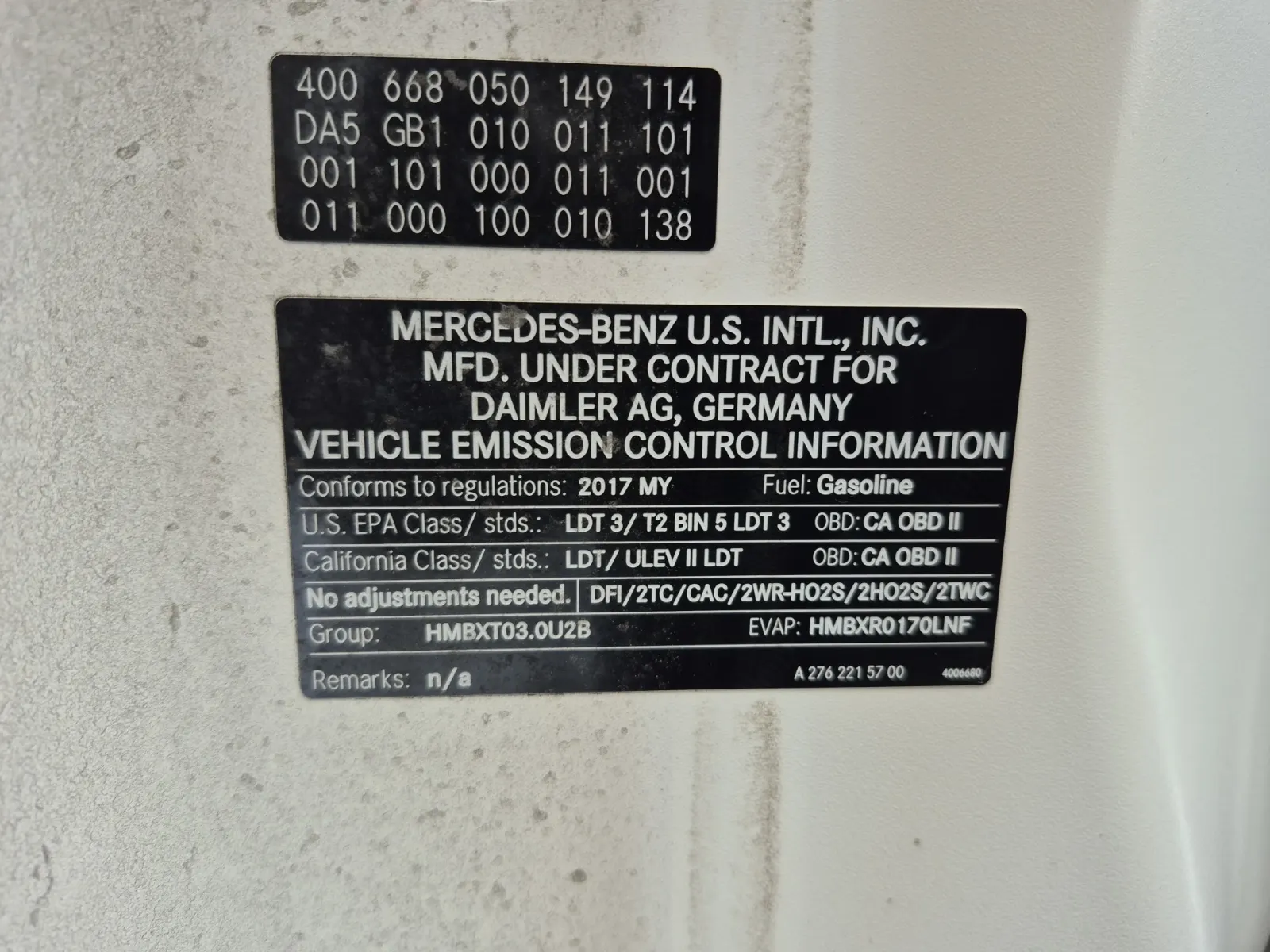 Emission Sticker Photo