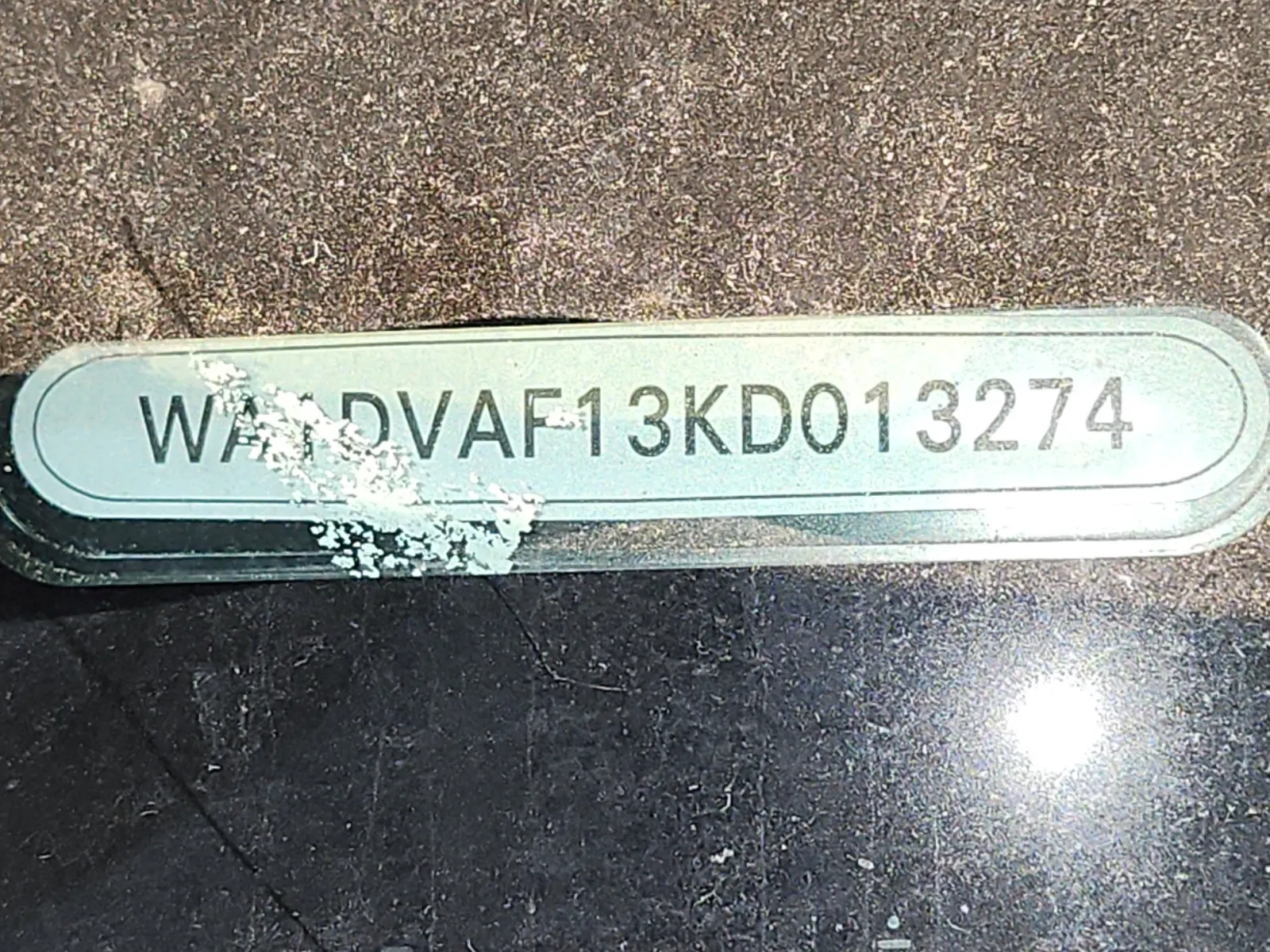 Dash VIN Plate Photo