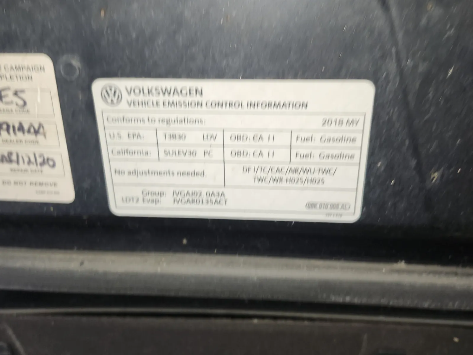 Emission Sticker Photo