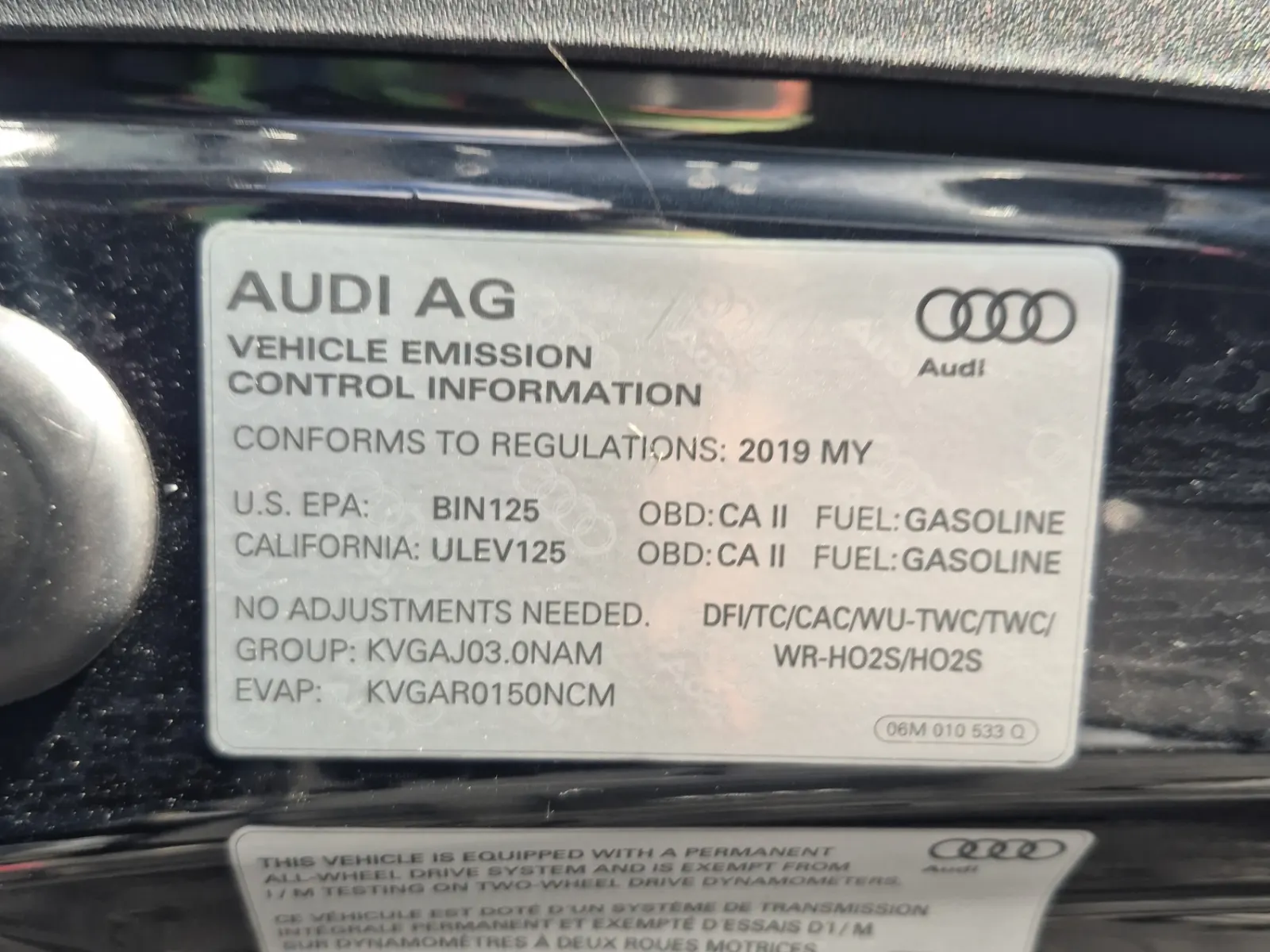 Emission Sticker Photo