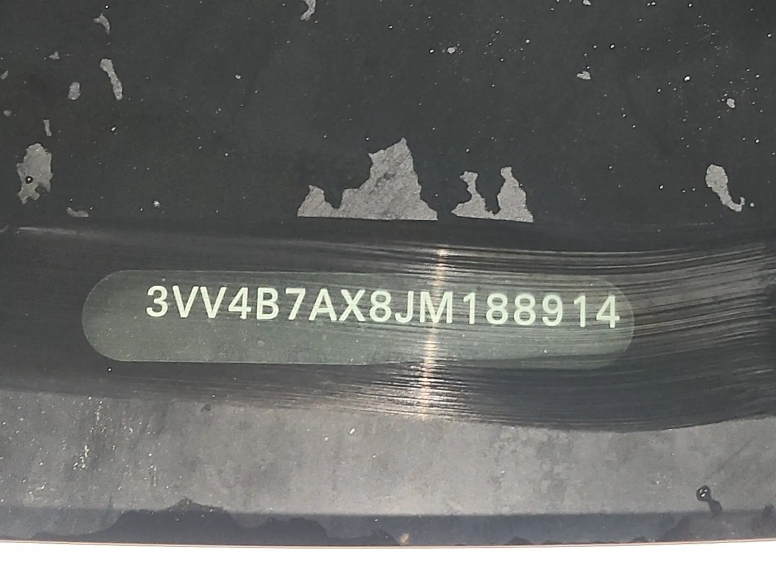 Dash VIN Plate Photo