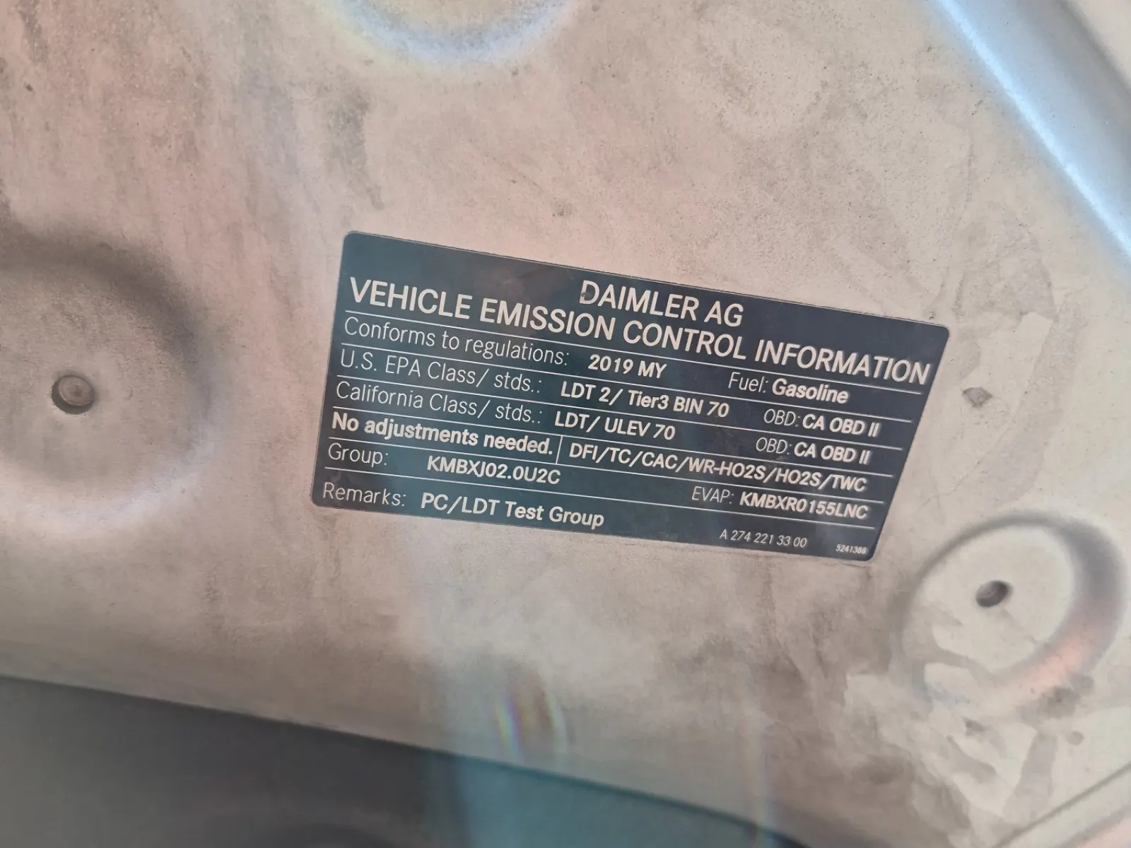 Emission Sticker Photo