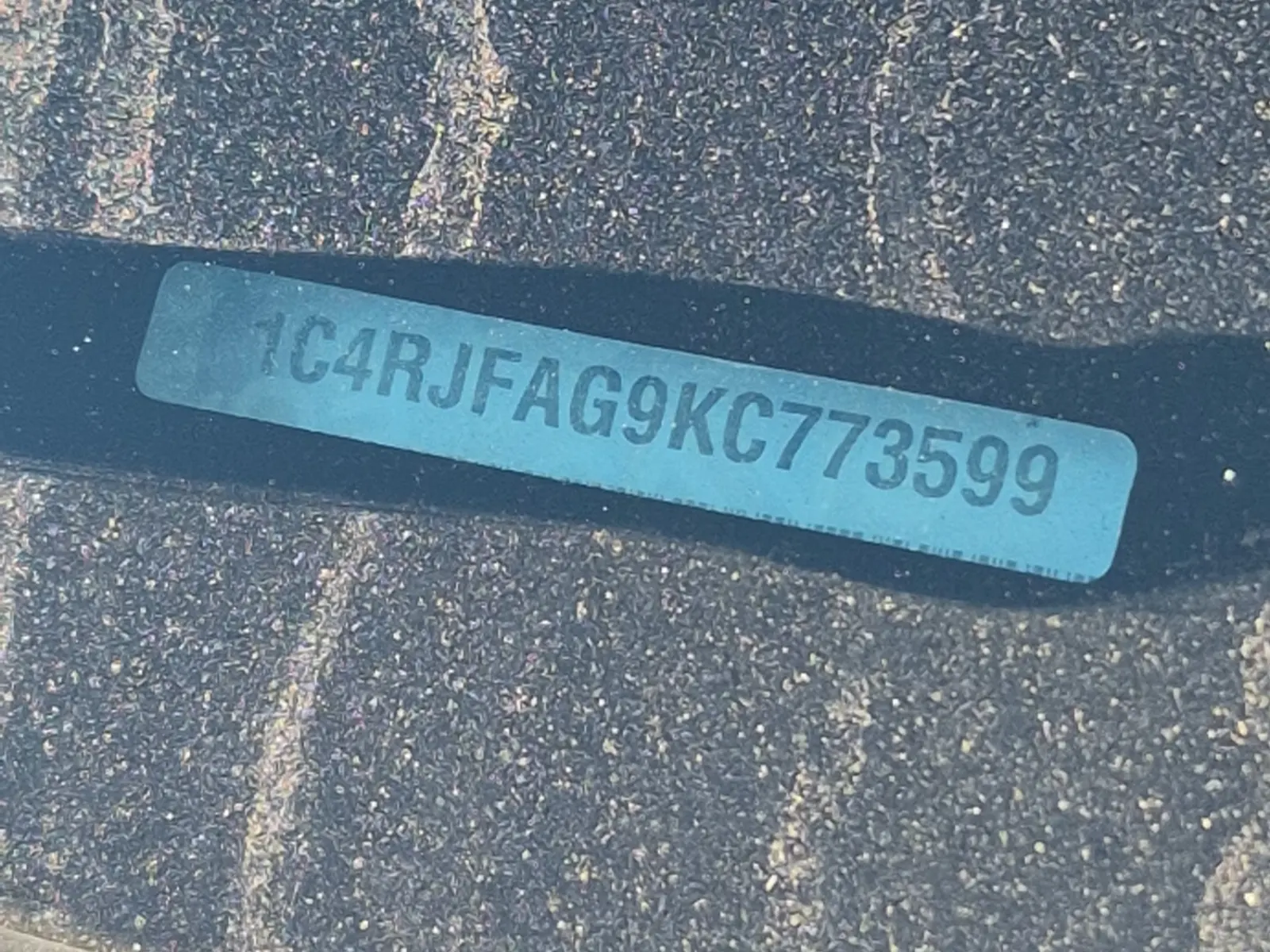 Dash VIN Plate Photo